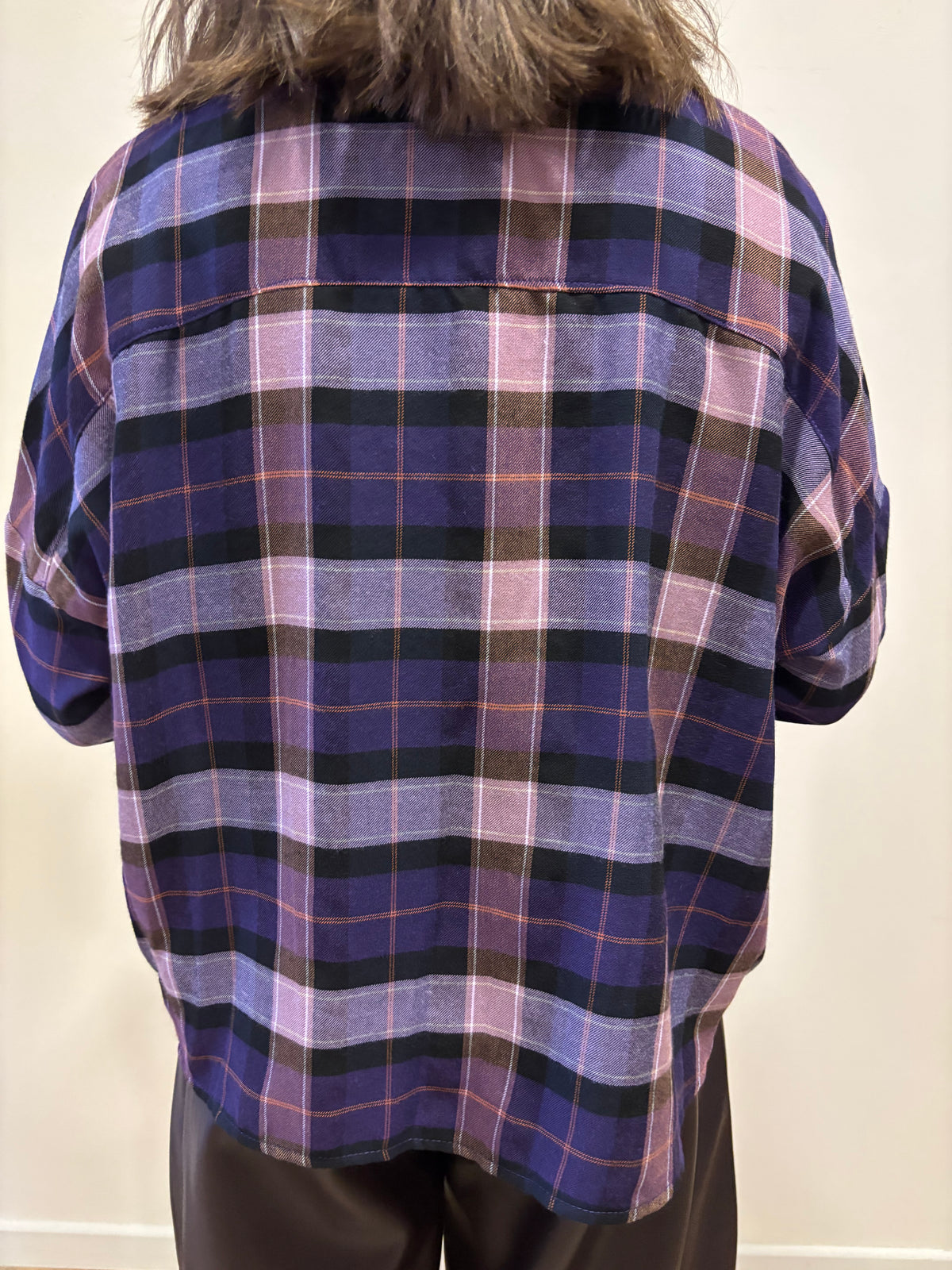 SUSY MIX - Camicia a scatola a quadri viola