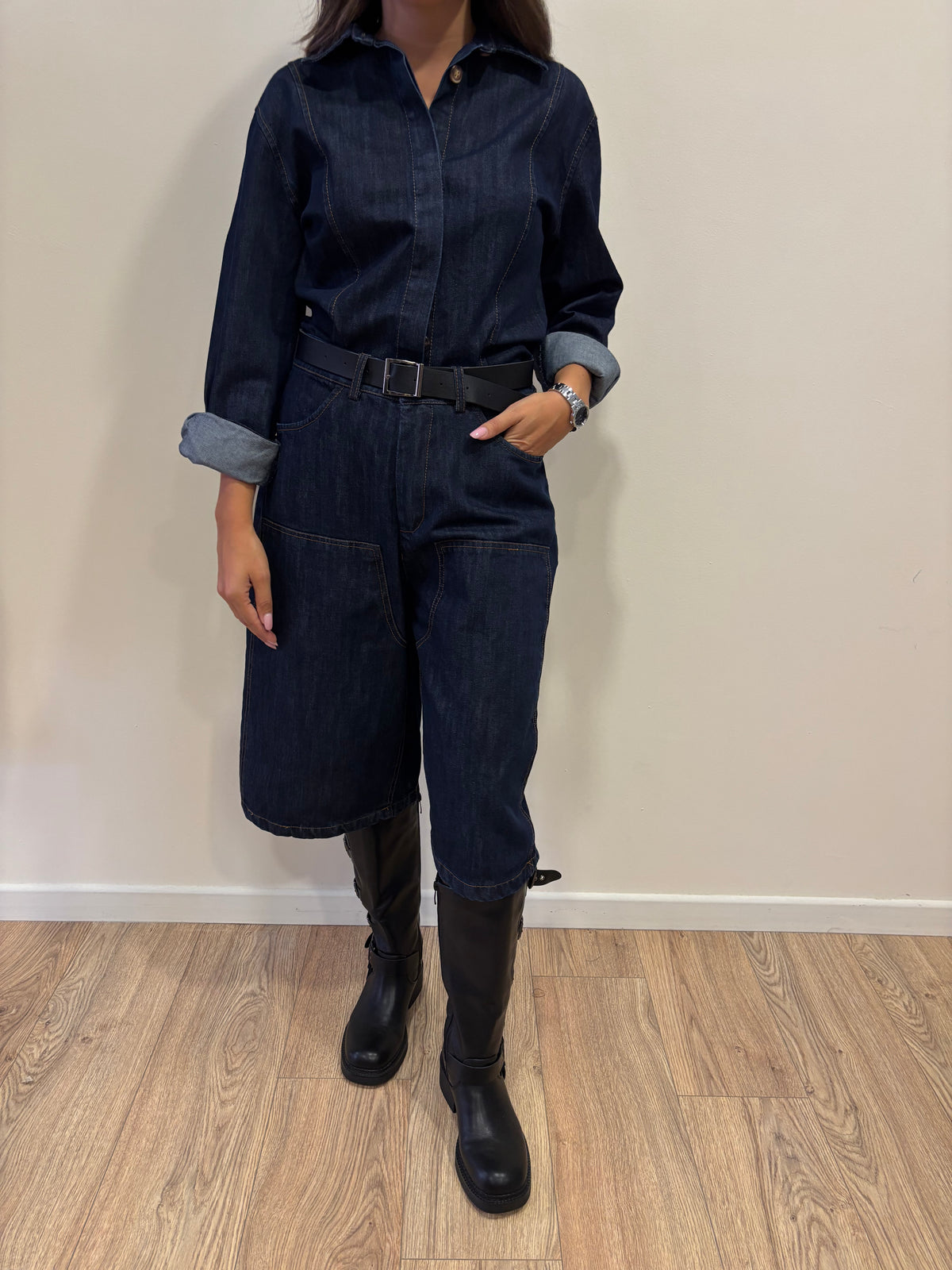 SUSY MIX - Camicia in denim con dettaglio bottoni nascosti