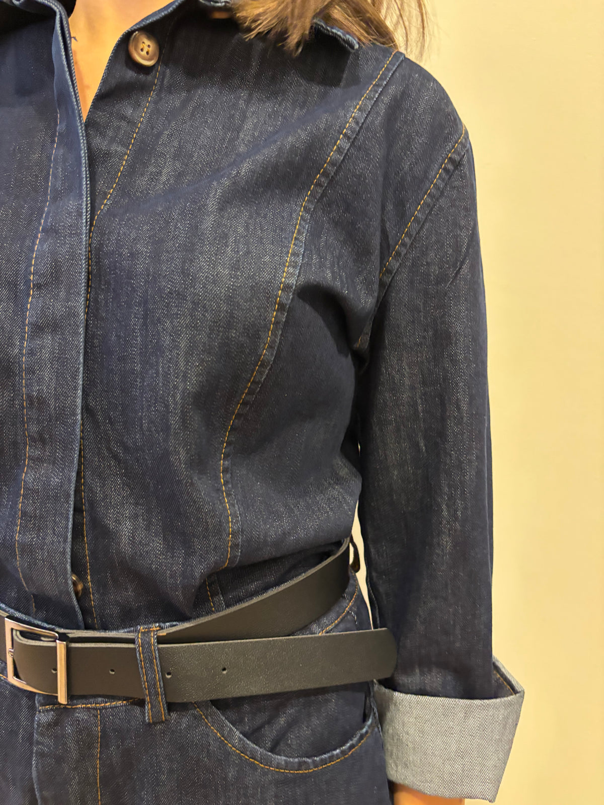 SUSY MIX - Camicia in denim con dettaglio bottoni nascosti