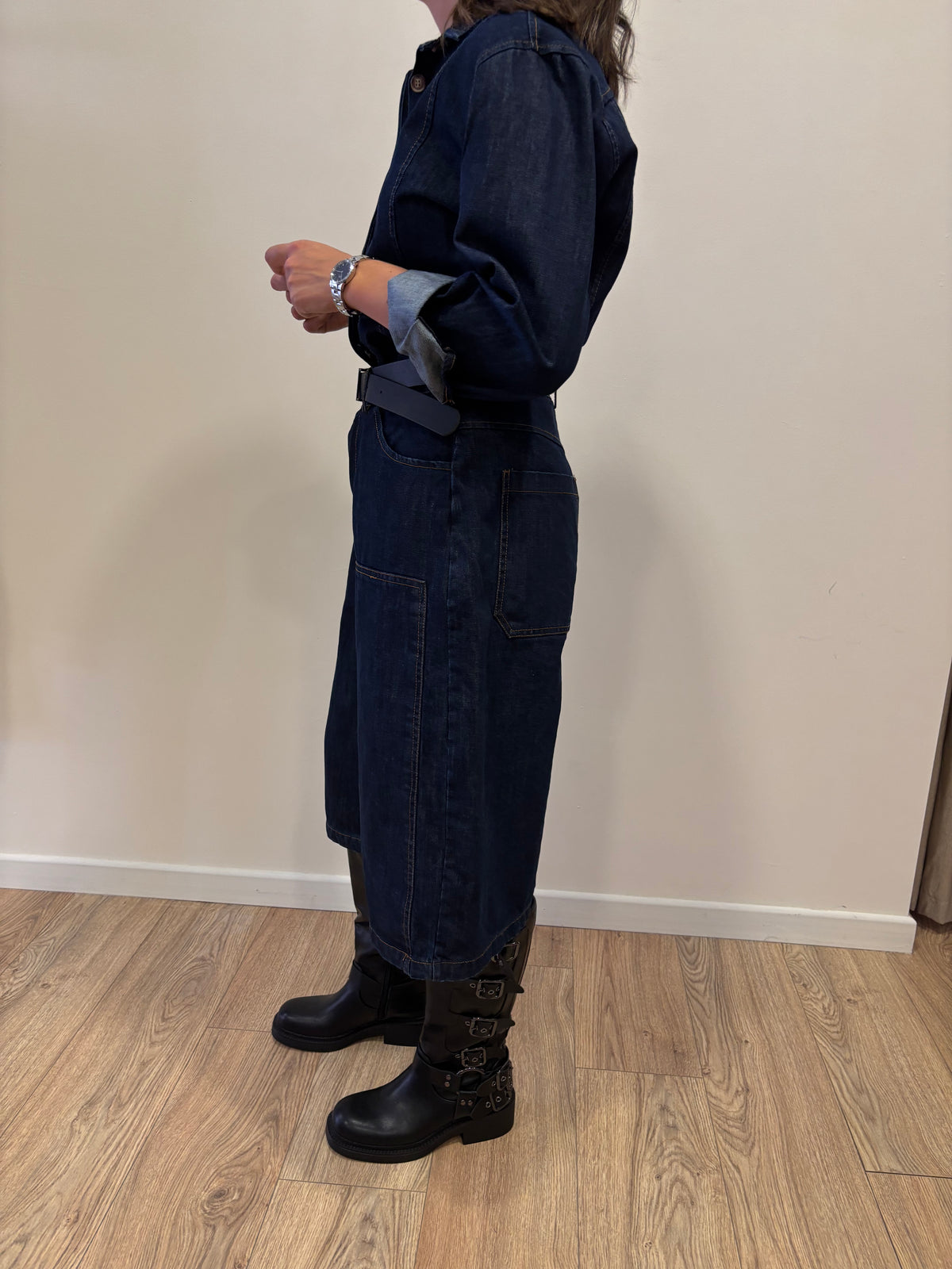 SUSY MIX - Camicia in denim con dettaglio bottoni nascosti