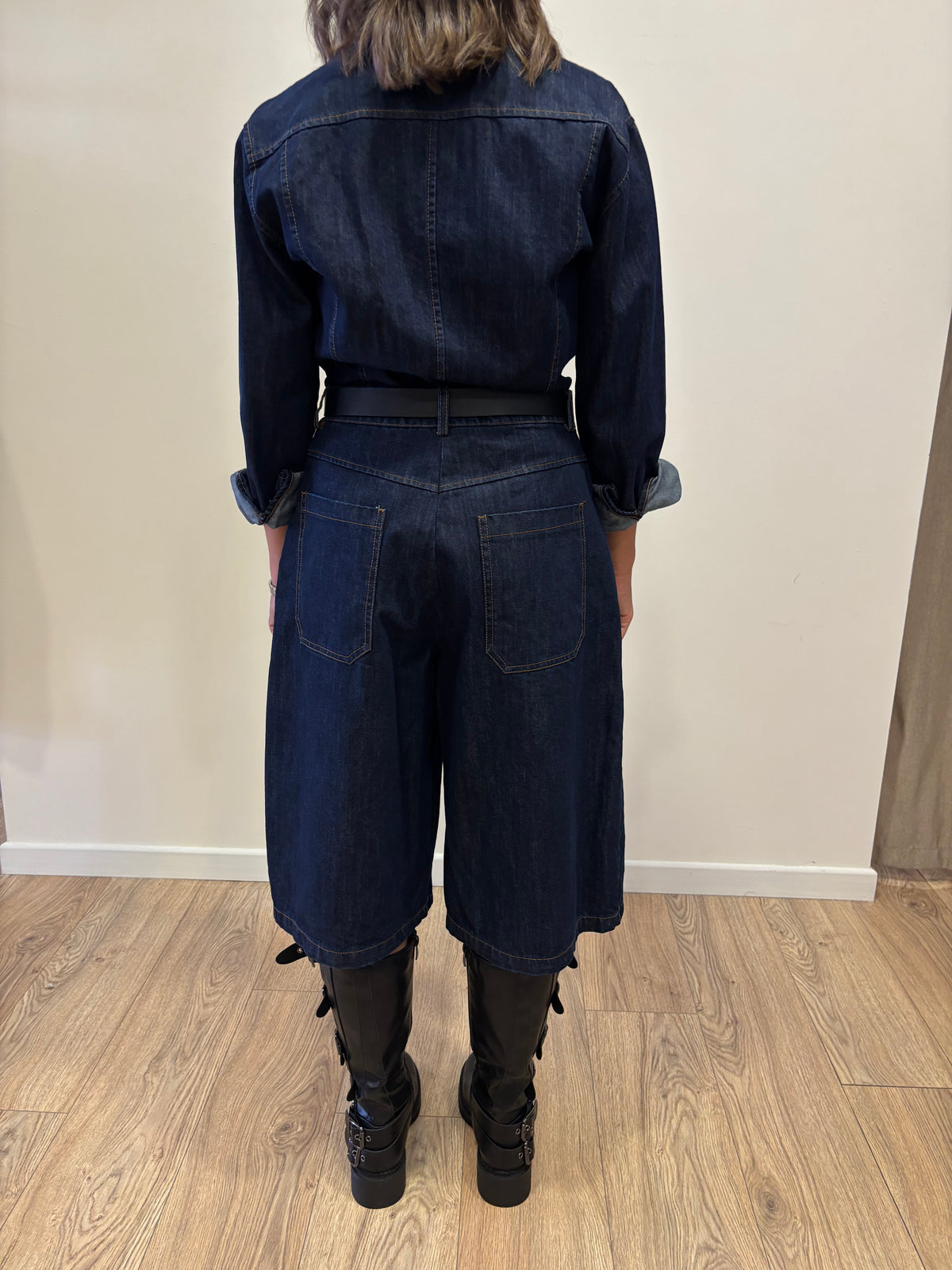 SUSY MIX - Bermuda in denim con cintura e cuciture laterali
