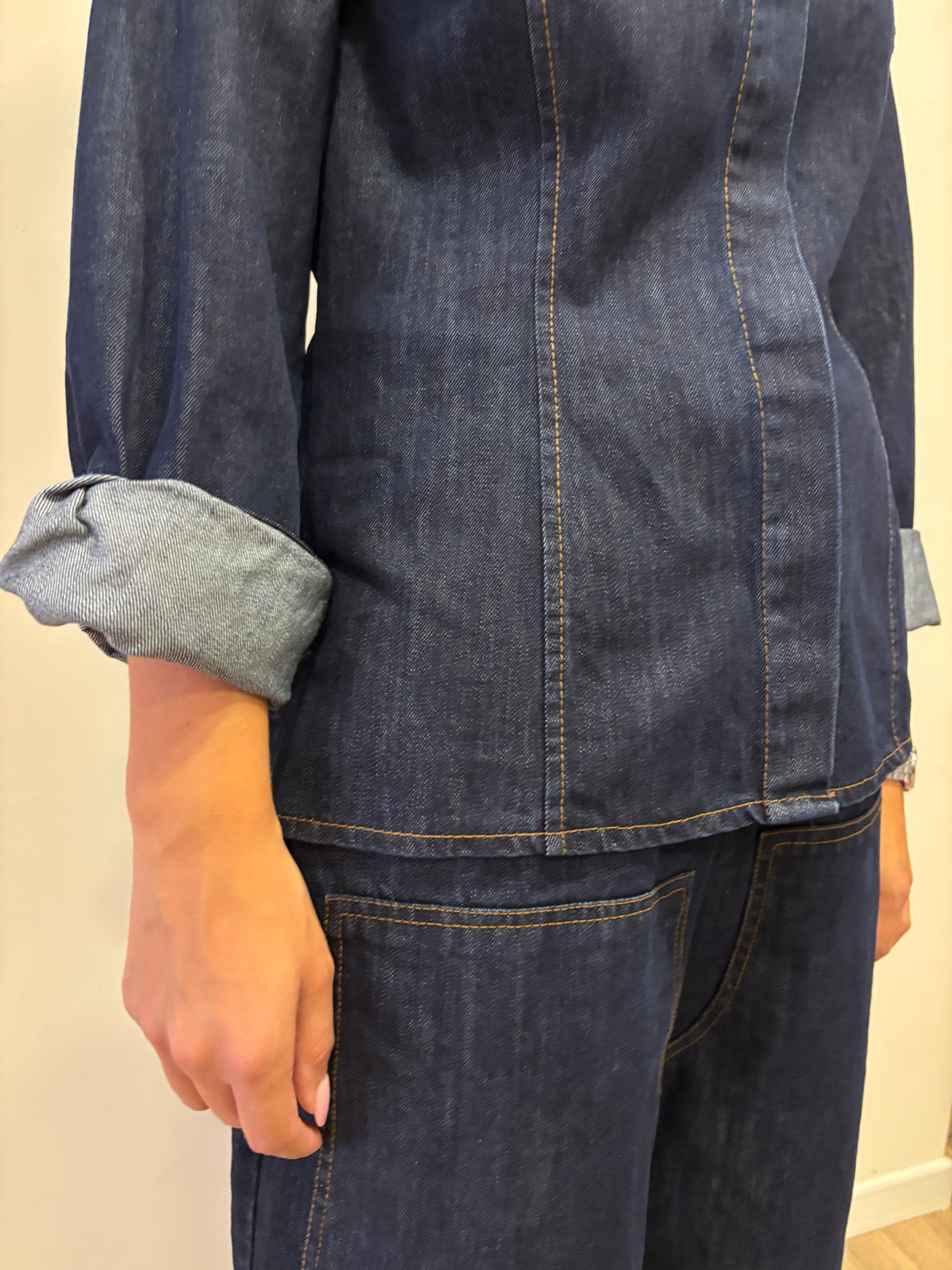 SUSY MIX - Camicia in denim con dettaglio bottoni nascosti