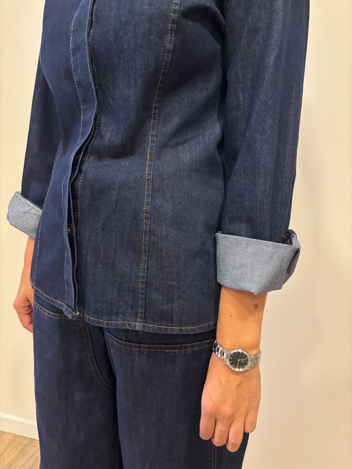 SUSY MIX - Camicia in denim con dettaglio bottoni nascosti