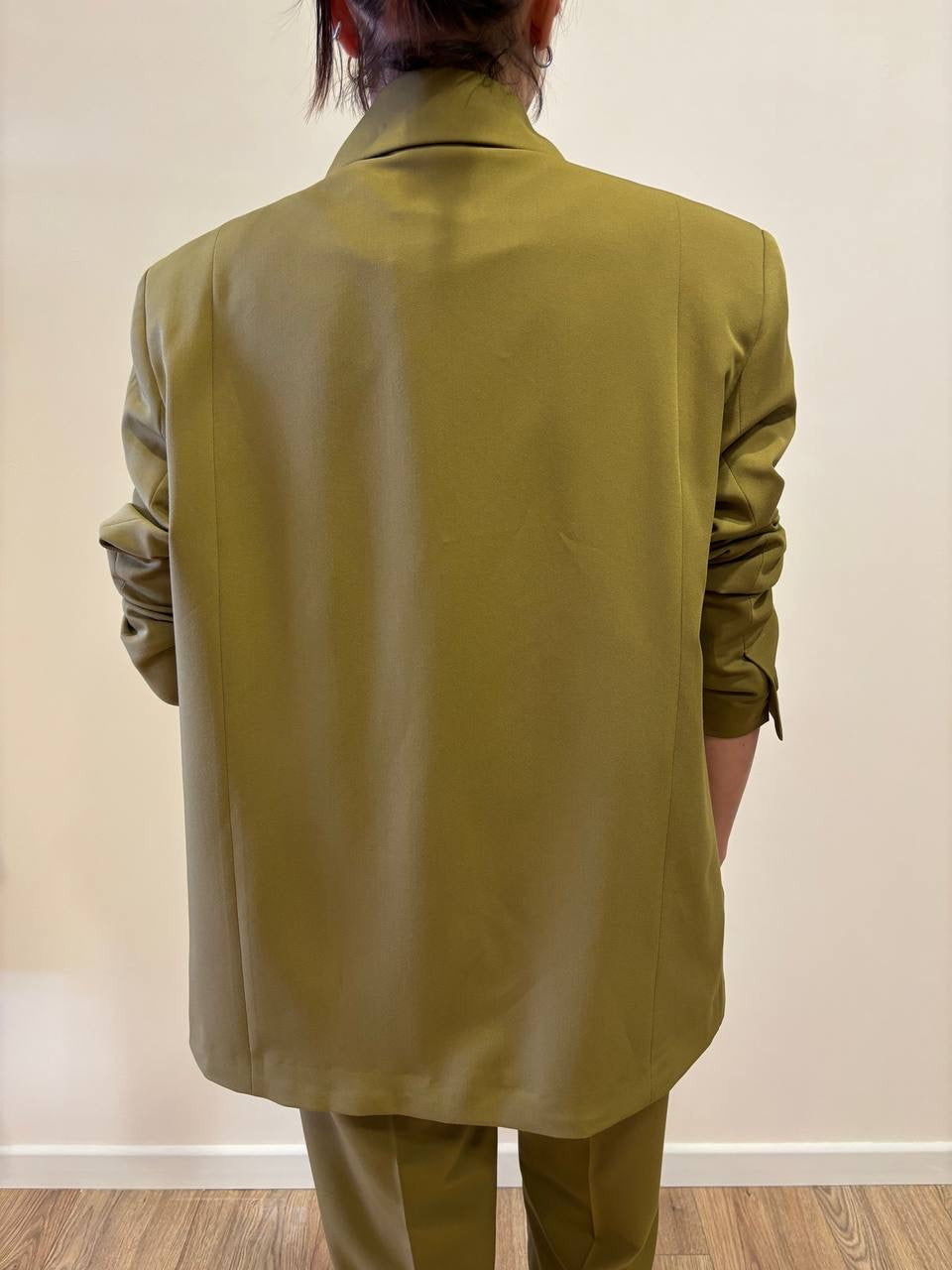 SAIPH - Giacca verde olio a un bottone taglio dritto