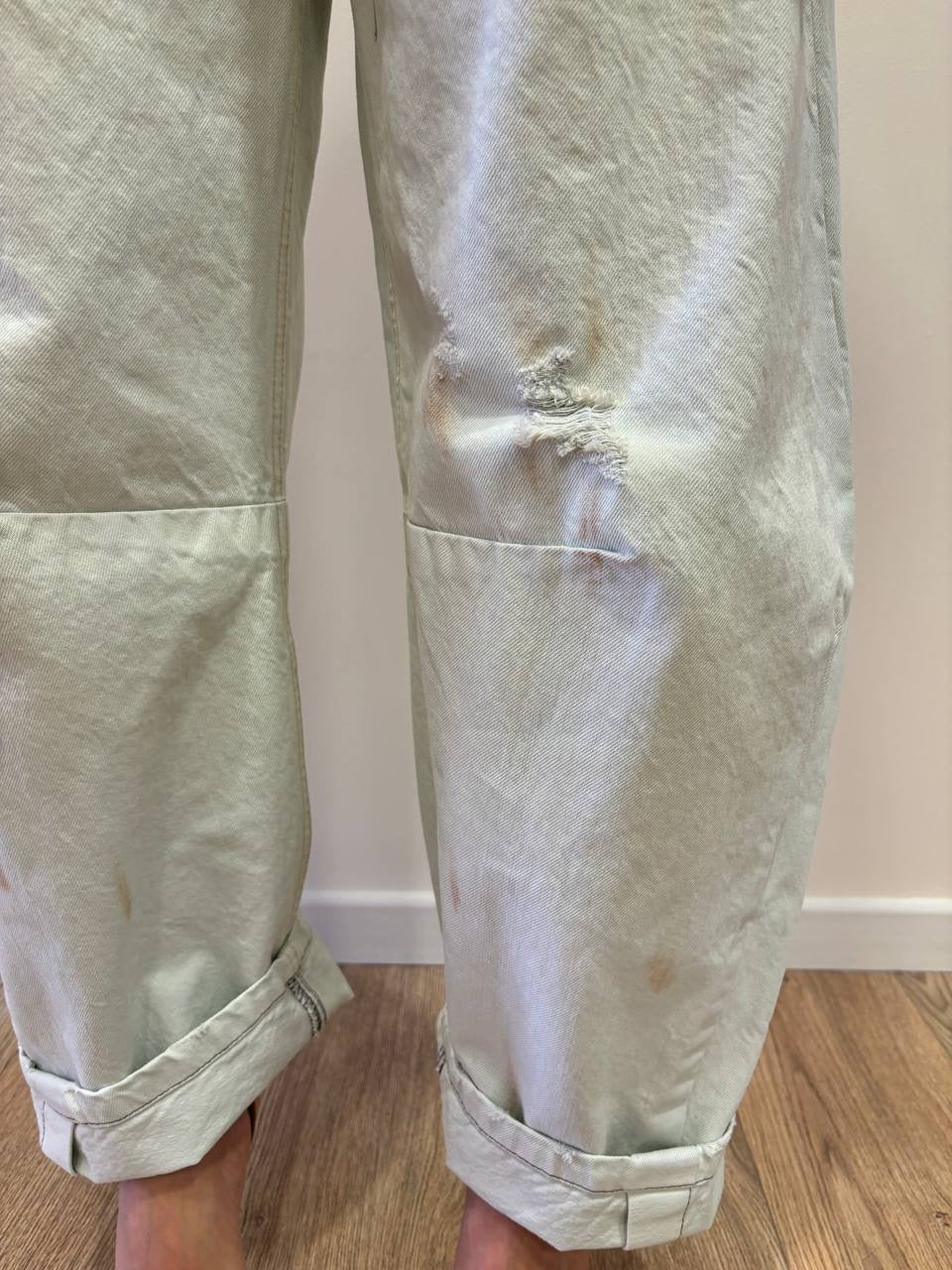 SOUVENIR - Jeans Gaya in denim chiaro baloon fit con rotture