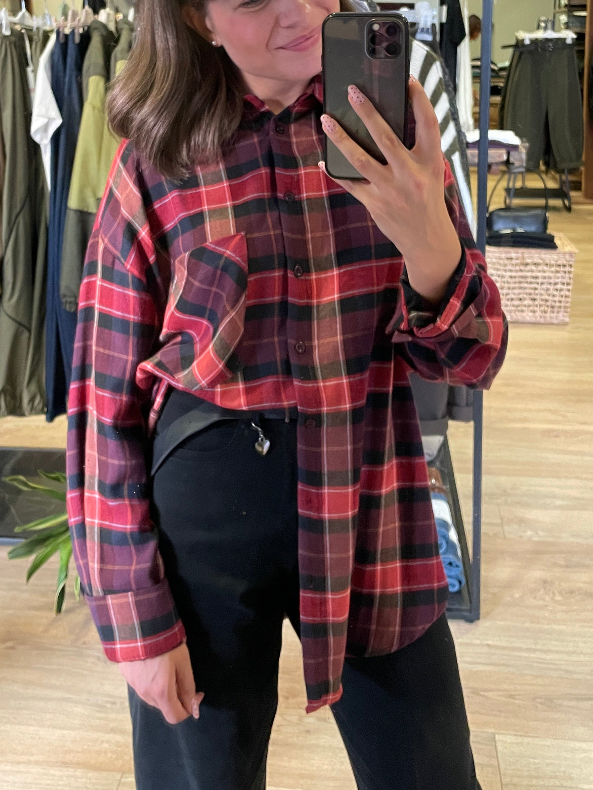 SUSY MIX - Camicia oversize lunga color rosso
