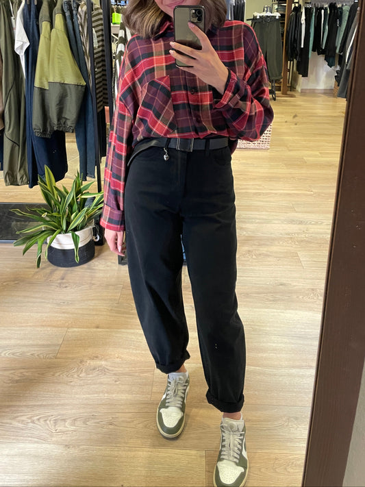 SUSY MIX - Pantalone baloon fit in cotone color nero