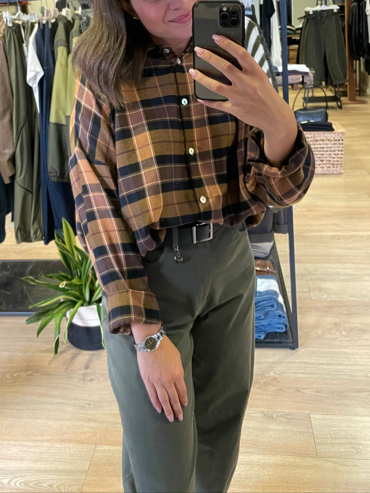 SUSY MIX - Camicia a scatola a quadri ocra