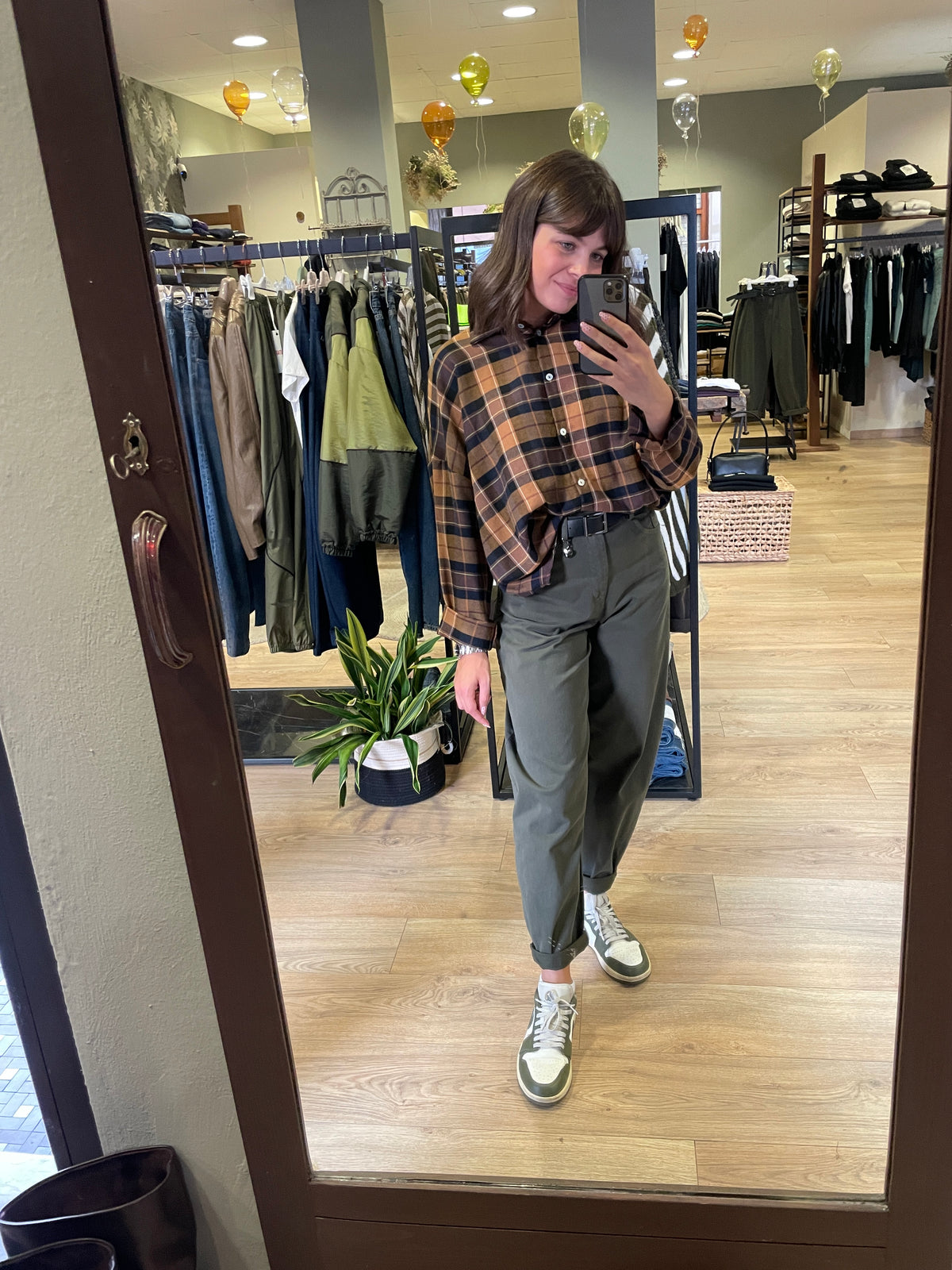 SUSY MIX - Camicia a scatola a quadri ocra