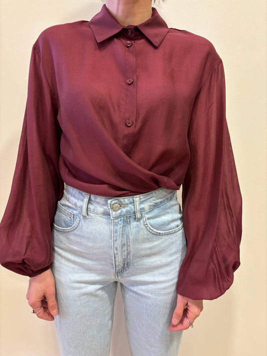 KAOS - Camicia color ruggine in misto lyocell