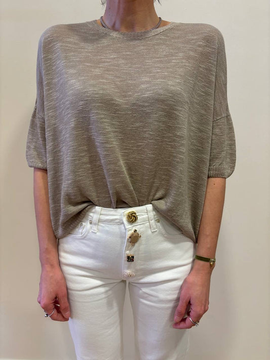 SOUVENIR - Maglia a mezza maniche corda in maglina morbida