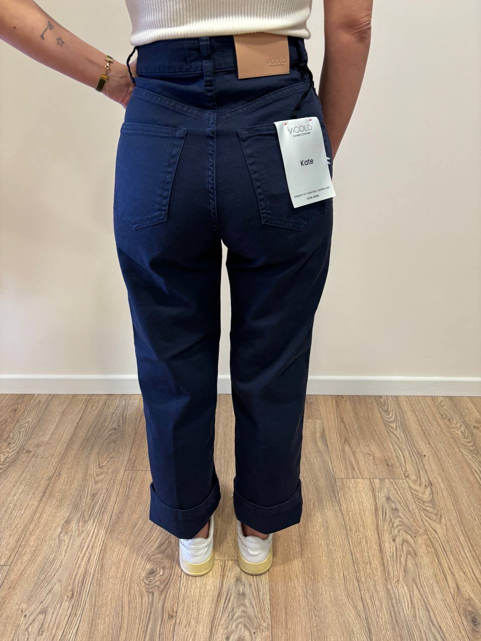 VICOLO - Jeans Kate blu a vita alta straight fit