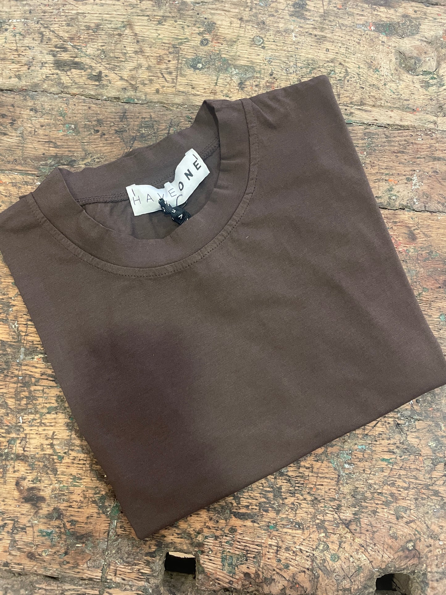 HAVEONE - T-shirt in cotone a scatoletta blu - più colori