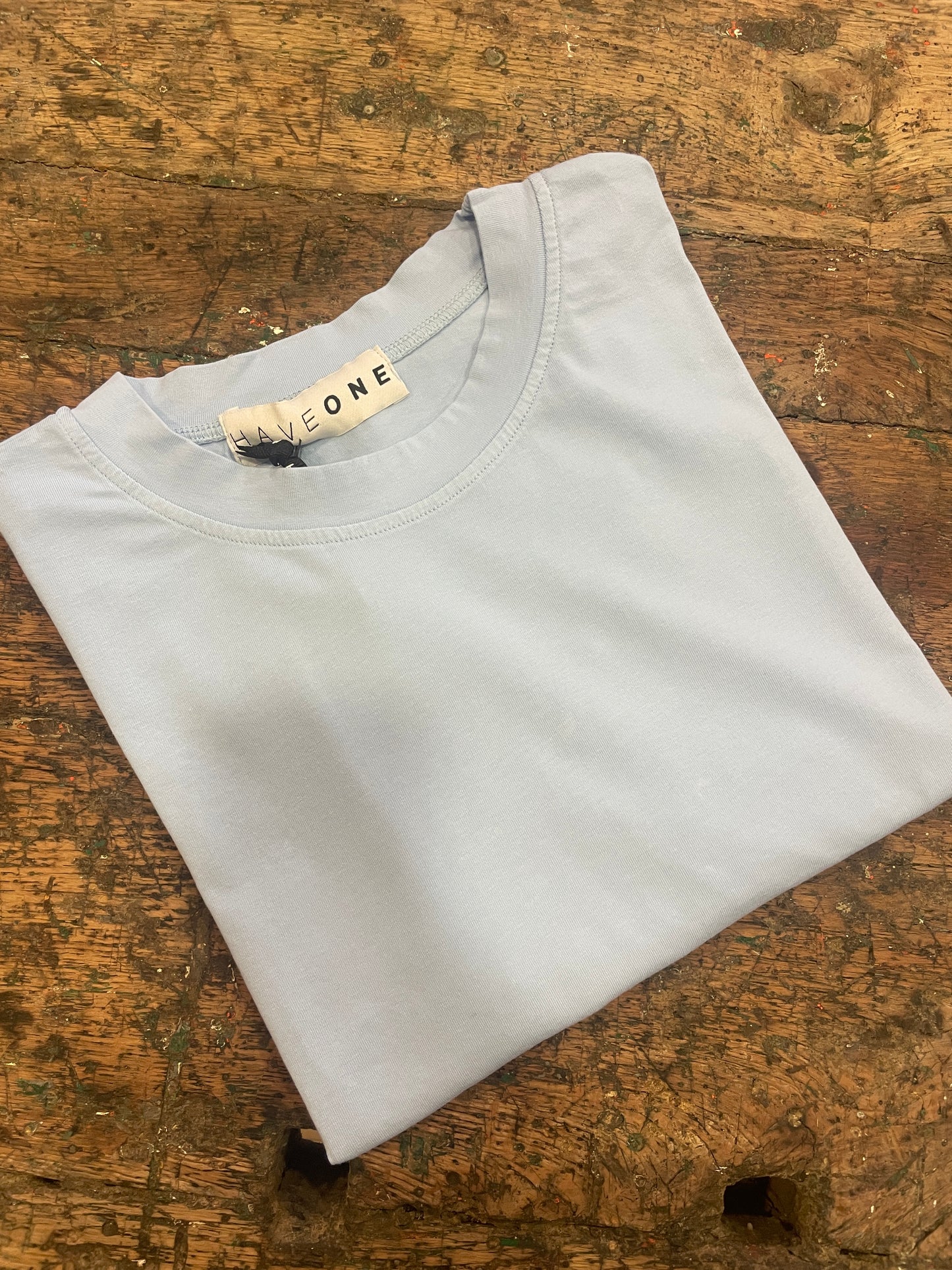 HAVEONE - T-shirt in cotone a scatoletta blu - più colori