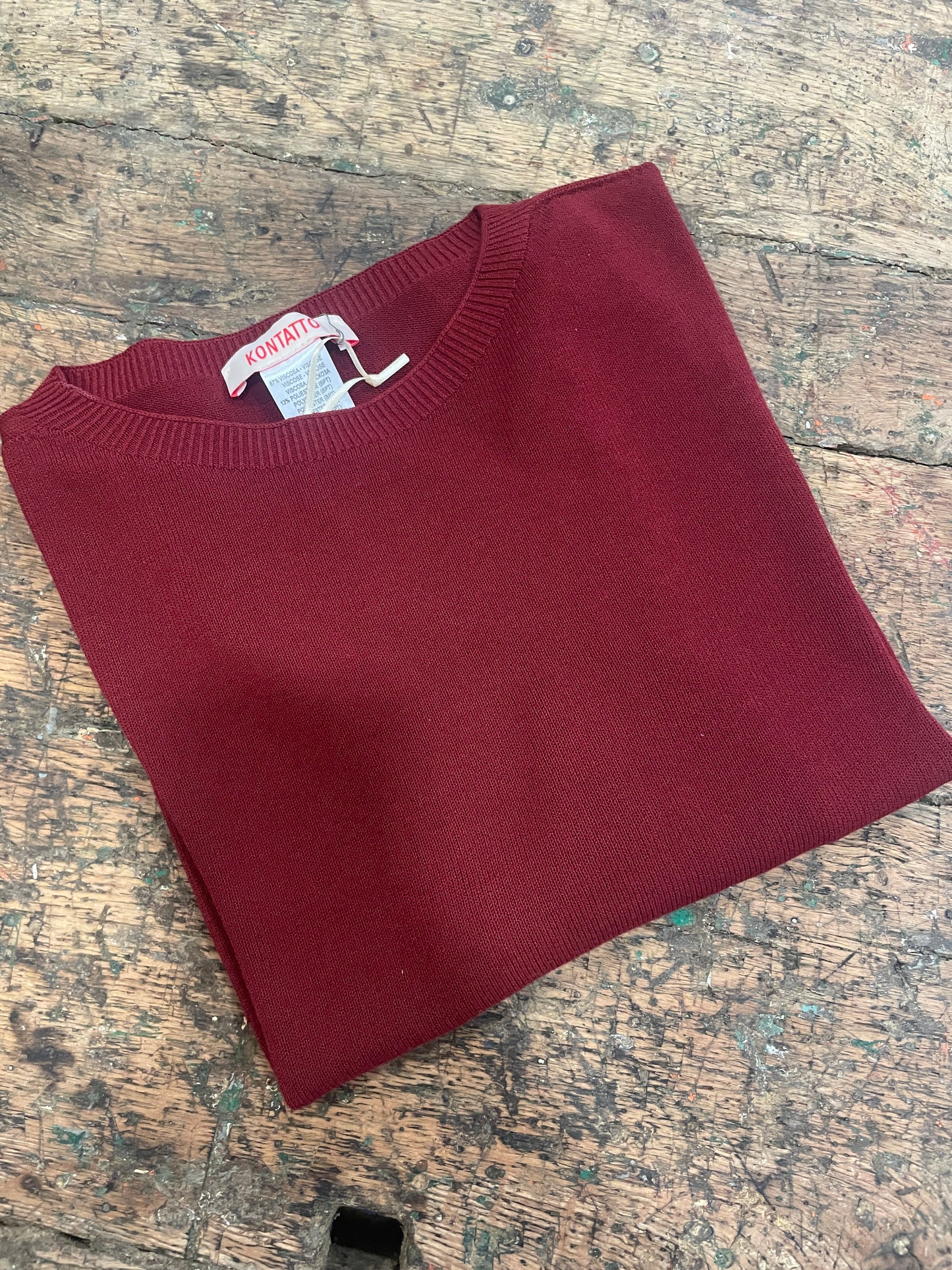 KONTATTO - Maglia a mezze maniche in misto viscosa rosa - più colori