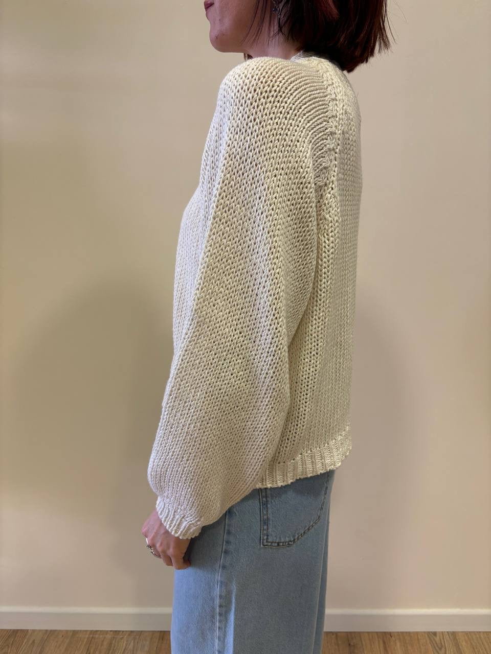 HAVEONE - Cardigan a scatoletta con bottoni a gioiello - più colori