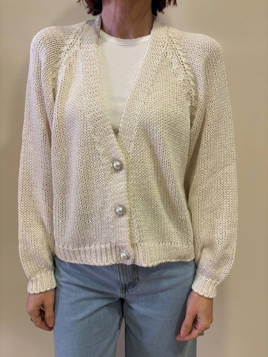 HAVEONE - Cardigan a scatoletta con bottoni a gioiello - più colori