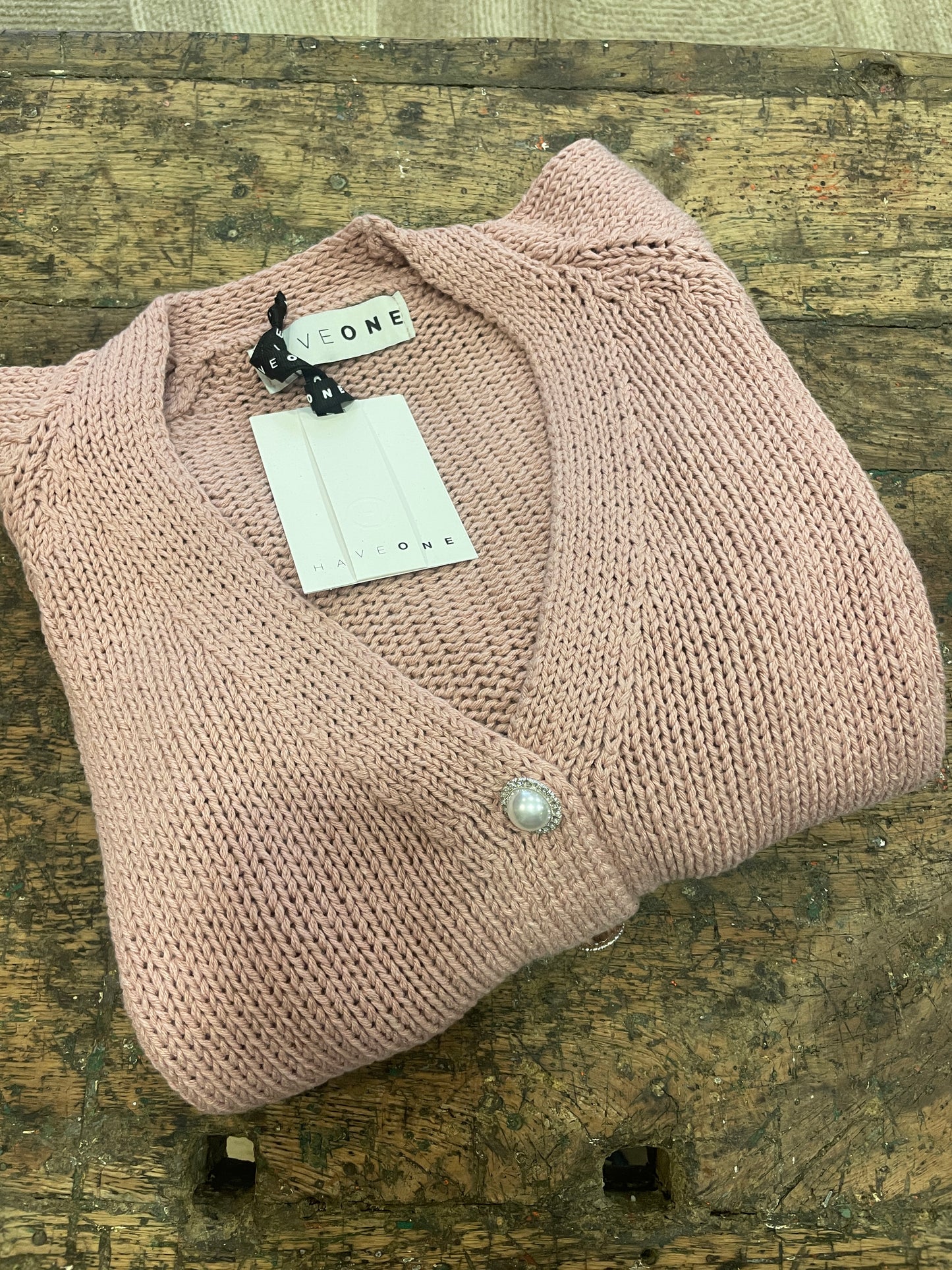 HAVEONE - Cardigan a scatoletta con bottoni a gioiello - più colori