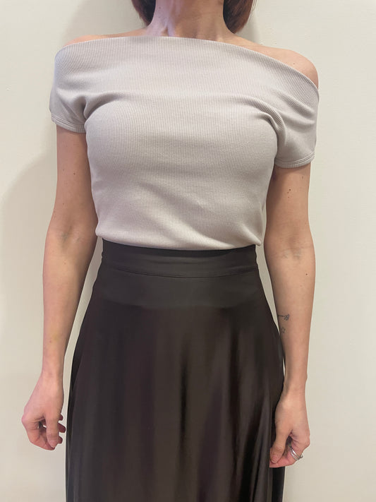 VICOLO - Maglia schiffer a mezze maniche a costine corda - più colori