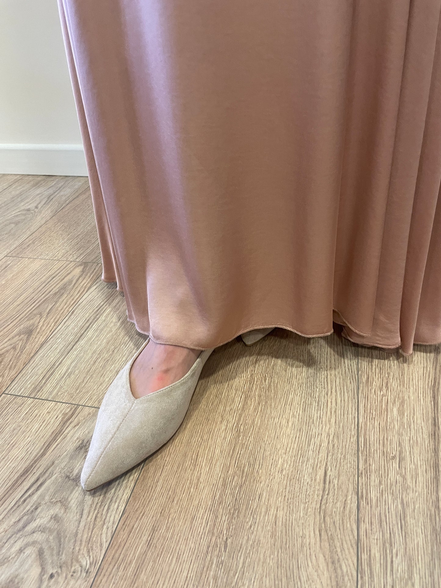 HAVEONE - Gonna in viscosa rosa lunga con elastico