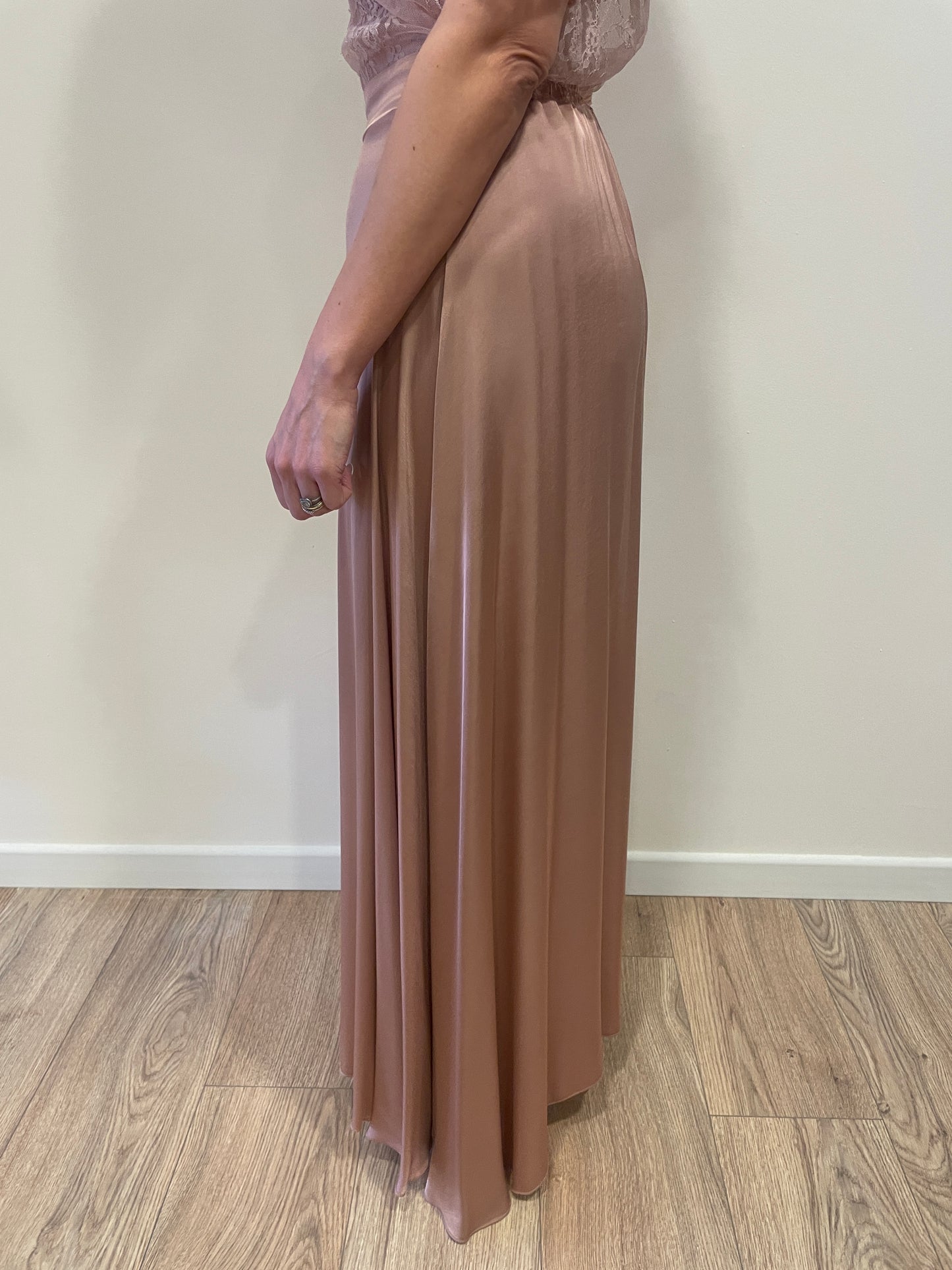HAVEONE - Gonna in viscosa rosa lunga con elastico