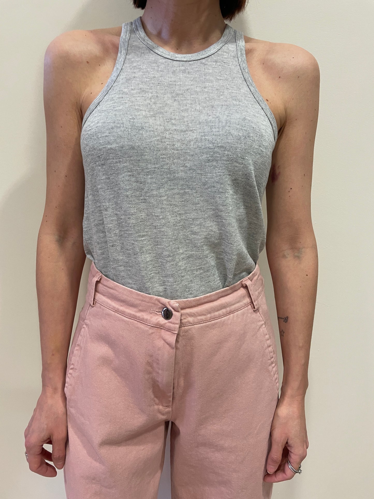 KONTATTO - Twin set con maglia e canotta a costine - più colori