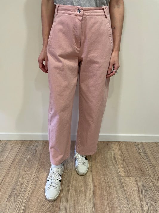SAIPH - Pantalone barrel fit rosa con bottone