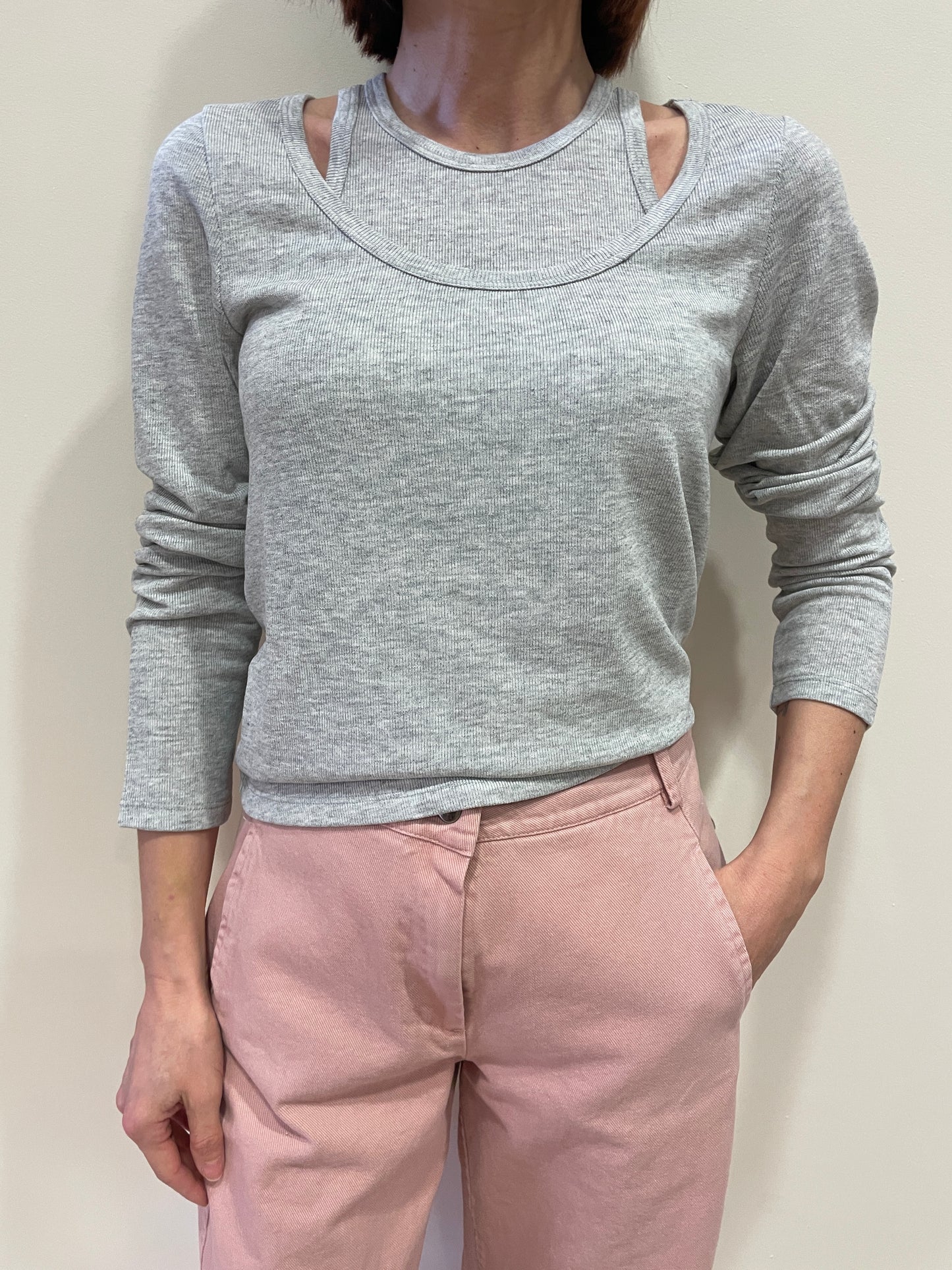 KONTATTO - Twin set con maglia e canotta a costine - più colori