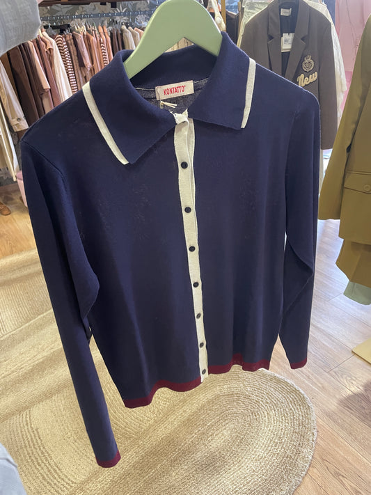 KONTATTO - Polo in misto viscosa con profili a contrasto - più colori