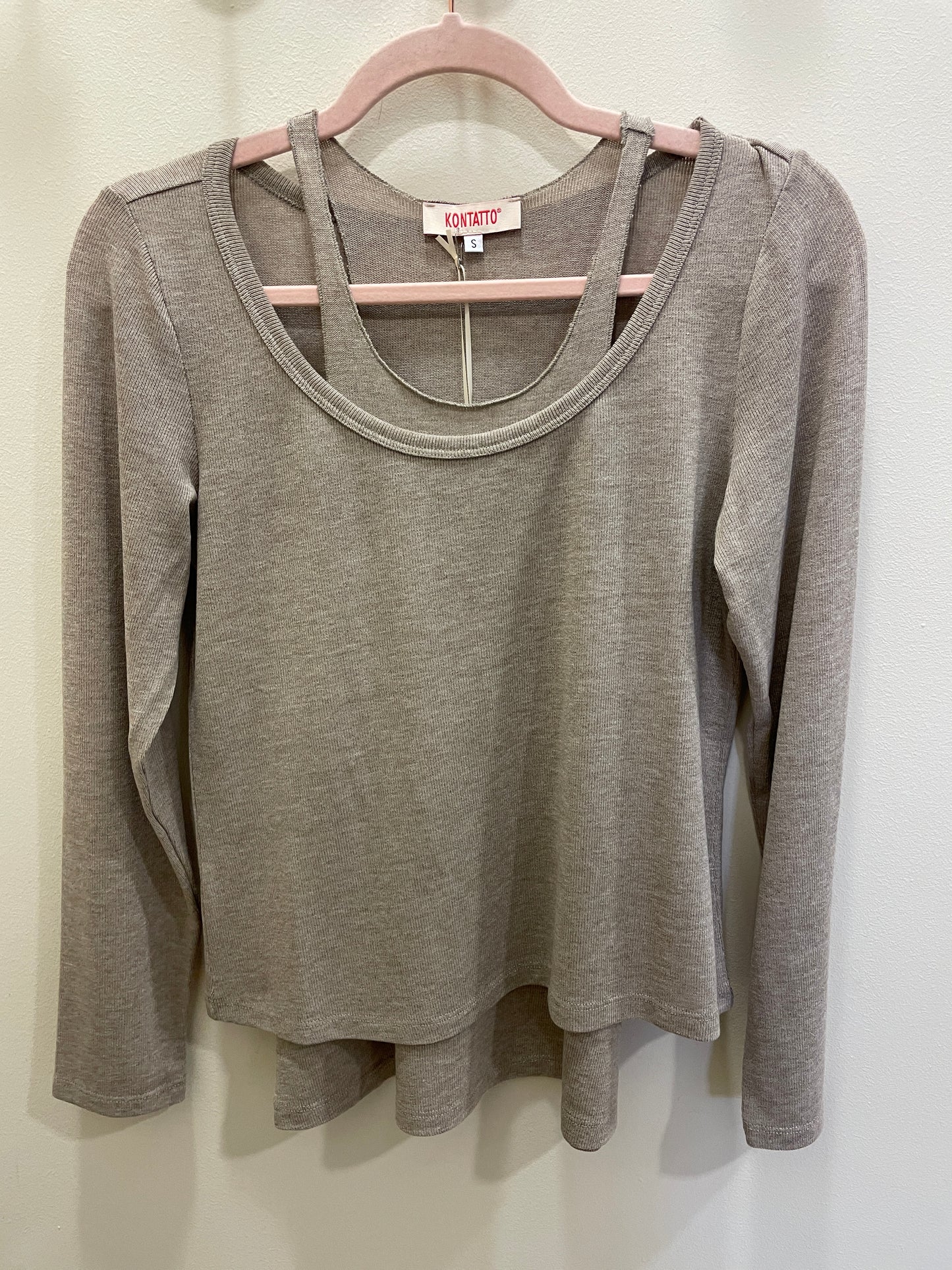 KONTATTO - Twin set con maglia e canotta a costine - più colori