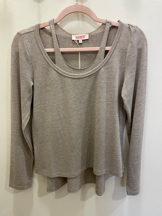 KONTATTO - Twin set con maglia e canotta a costine - più colori