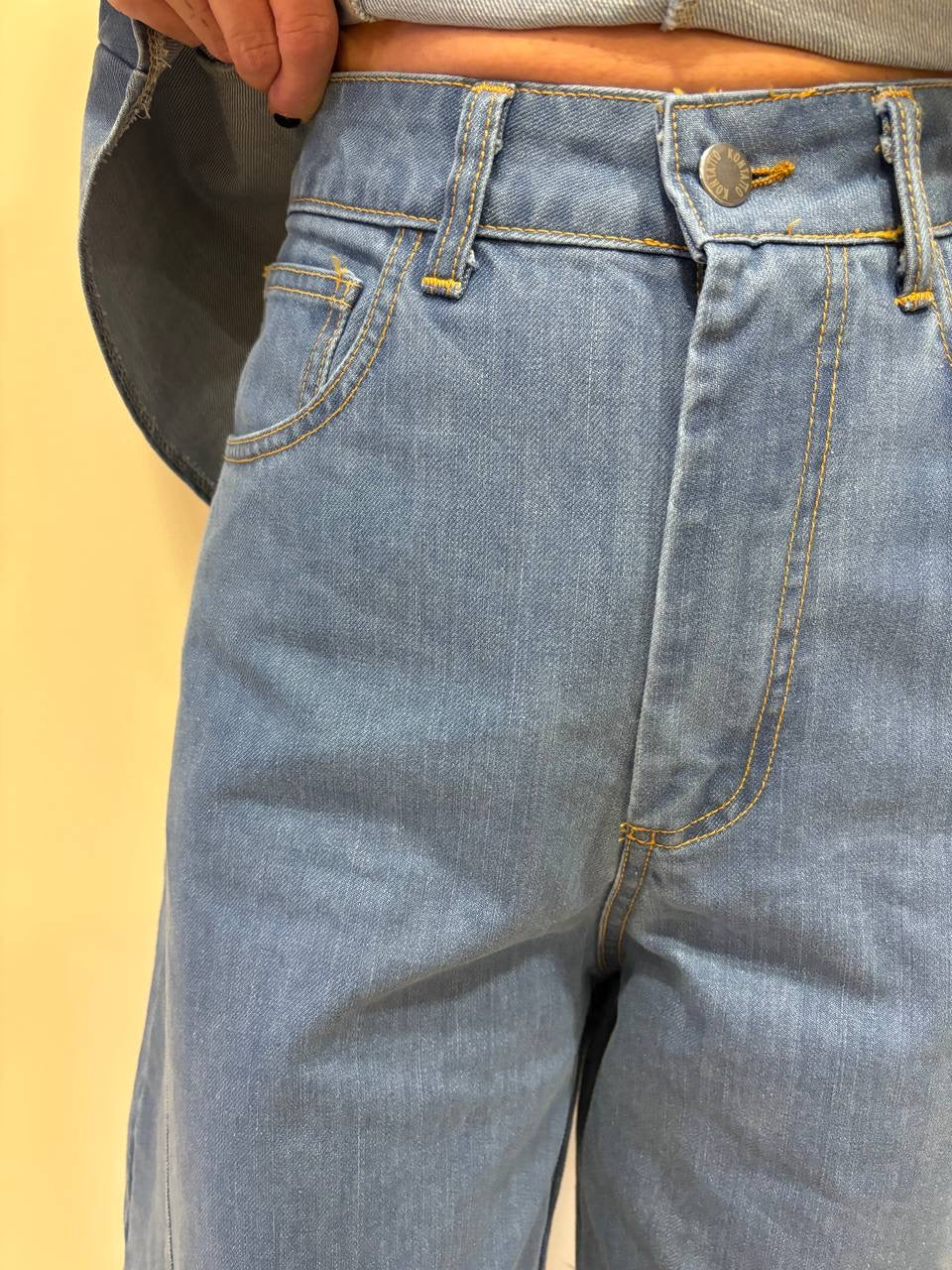 KONTATTO - Jeans barrel fit ampio in denim a vita alta