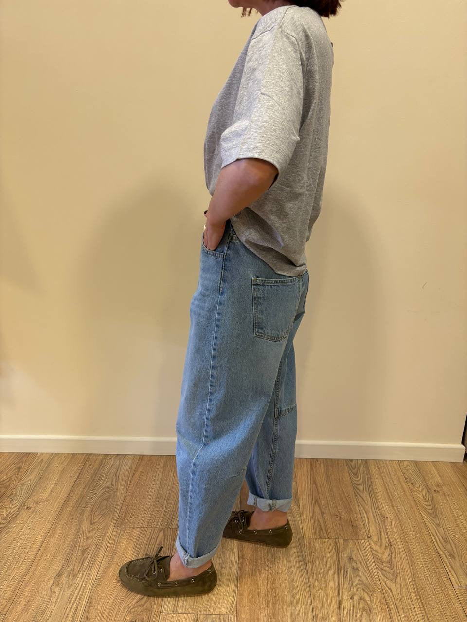 KONTATTO - Jeans Ibisco barrel fit in denim chiaro