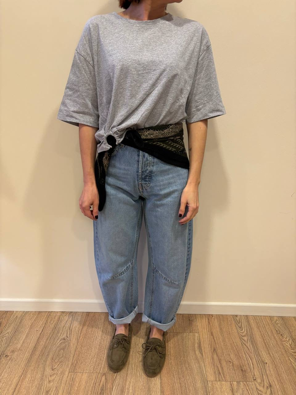 KONTATTO - Jeans Ibisco barrel fit in denim chiaro