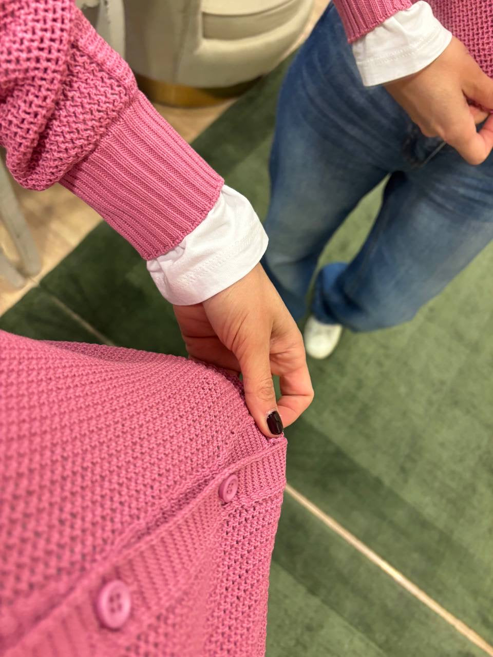 ARVS - Cardigan in figura 100% cotone con bottoni - più colori