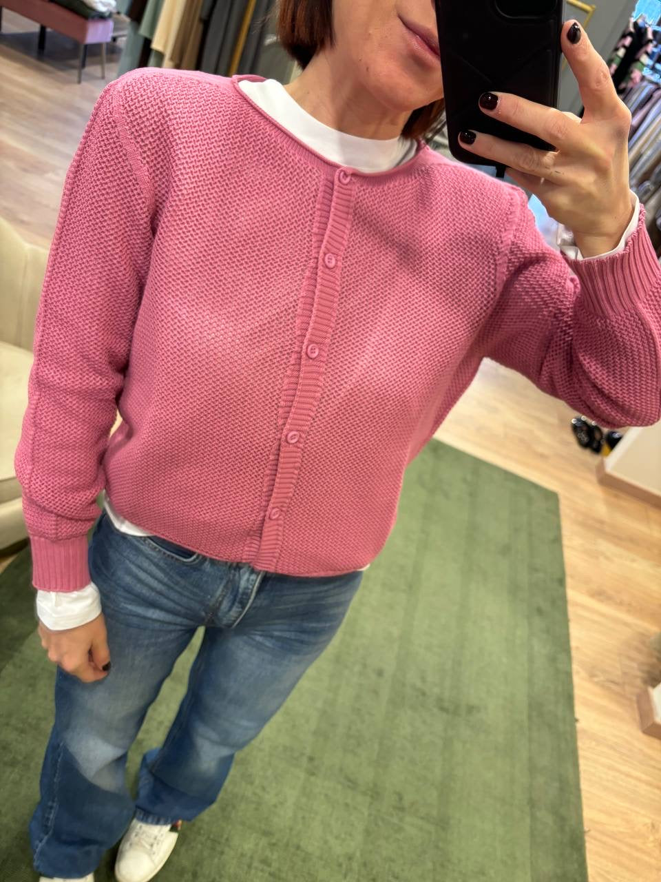 ARVS - Cardigan in figura 100% cotone con bottoni - più colori