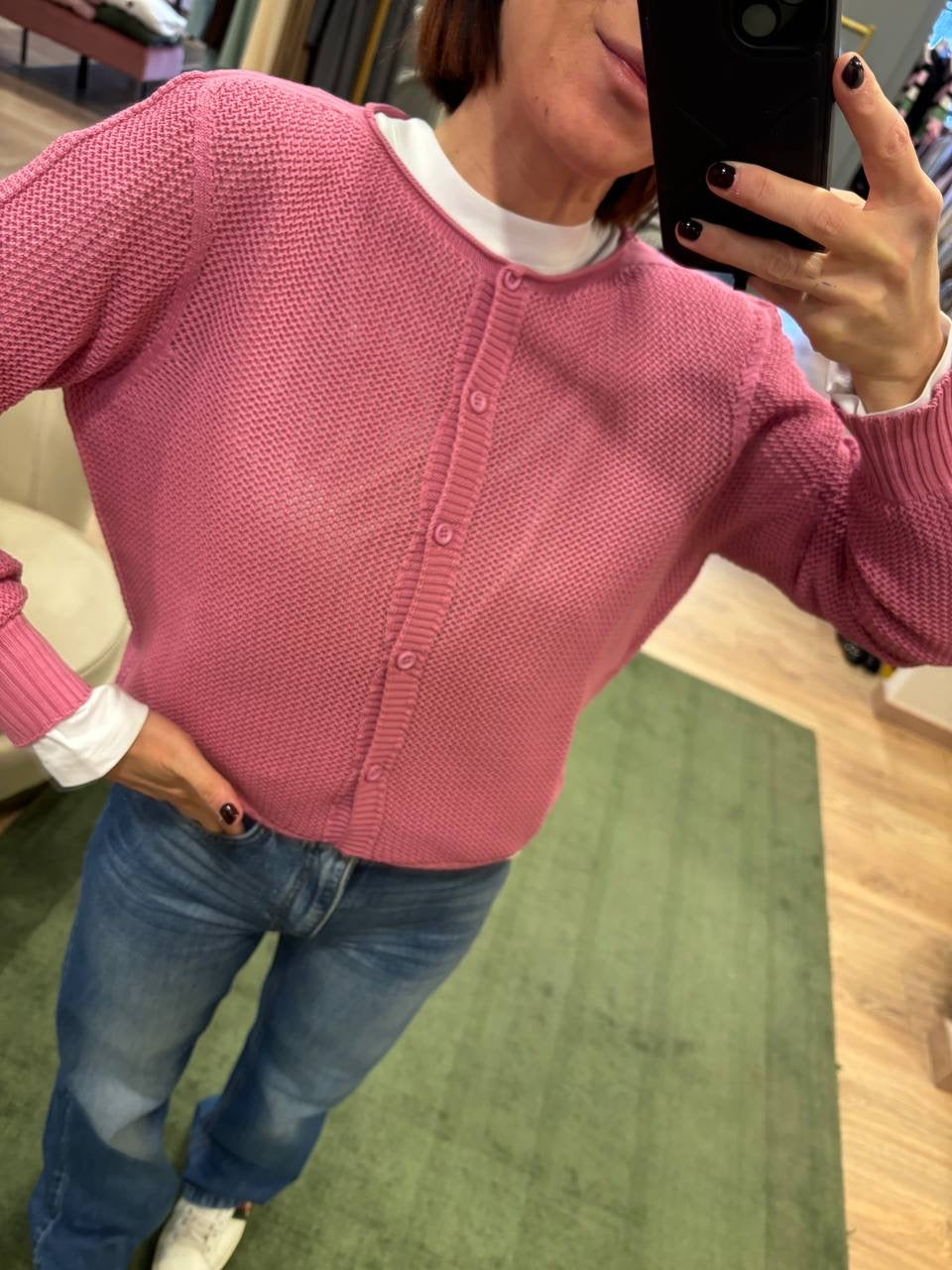 ARVS - Cardigan in figura 100% cotone con bottoni - più colori
