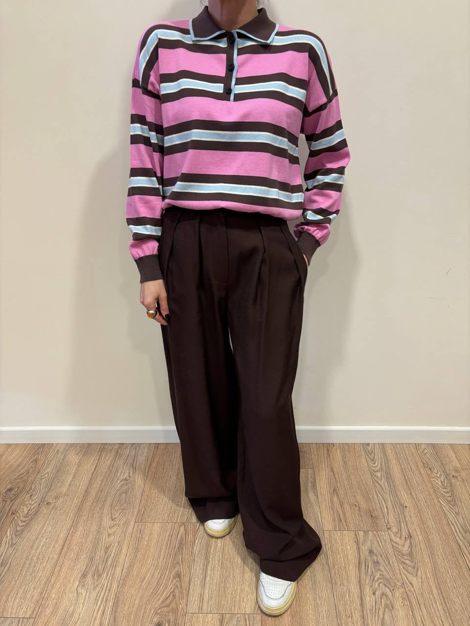 KAOS - Pantalone fondente a palazzo con pinces
