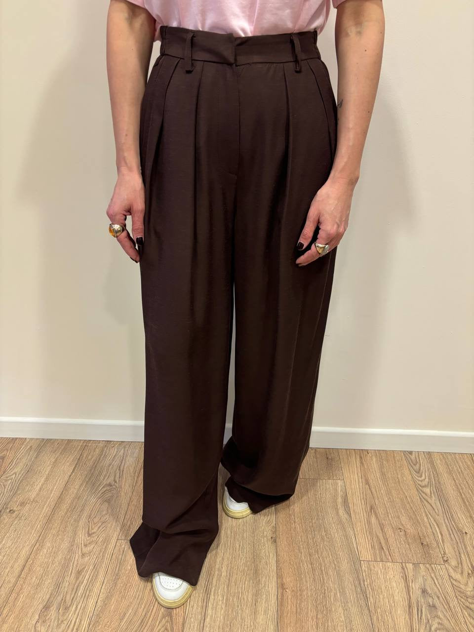 KAOS - Pantalone fondente a palazzo con pinces