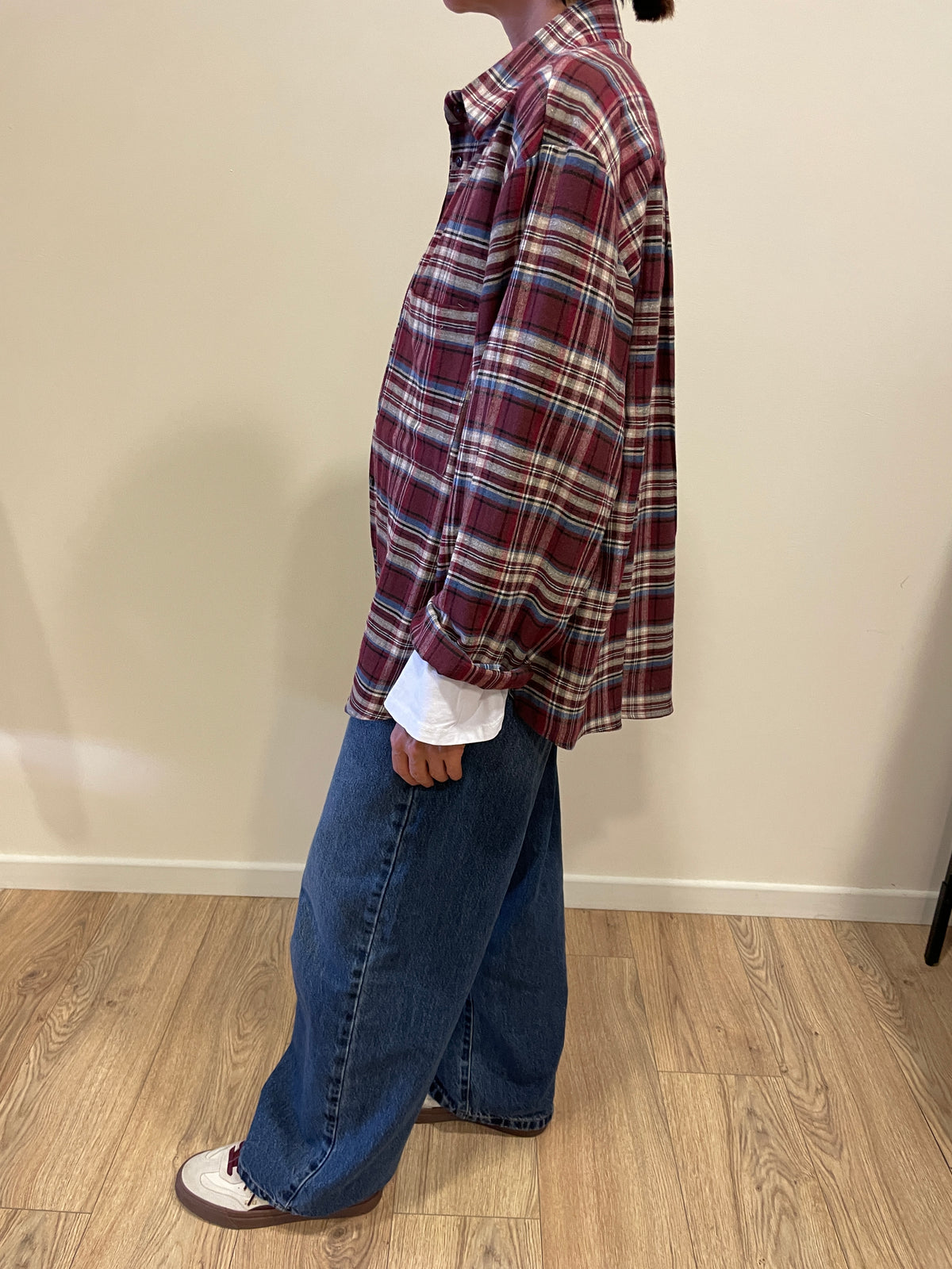 HAVEONE - Camicia over a quadri bordeaux e azzurra