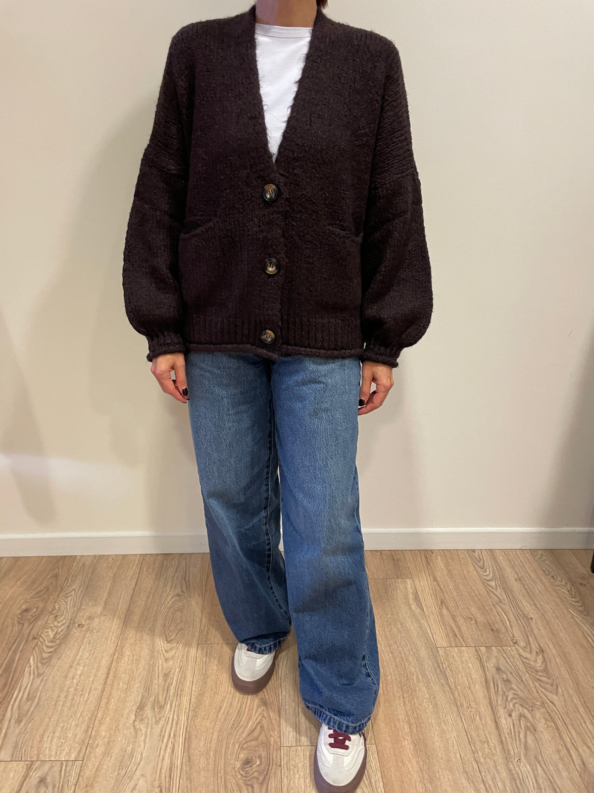HAVEONE - Cardigan a ovetto con bottoni e tasche frontali - più colori