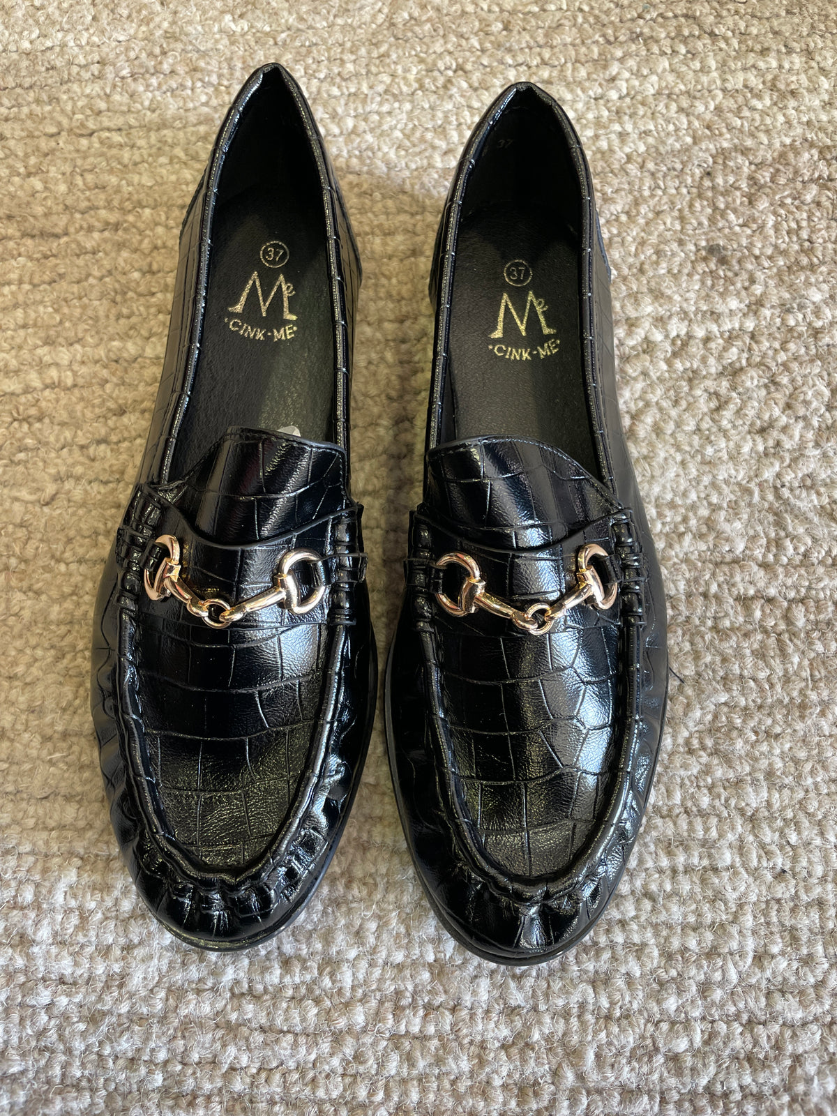 Mocassini in cocco con fibbia color nero