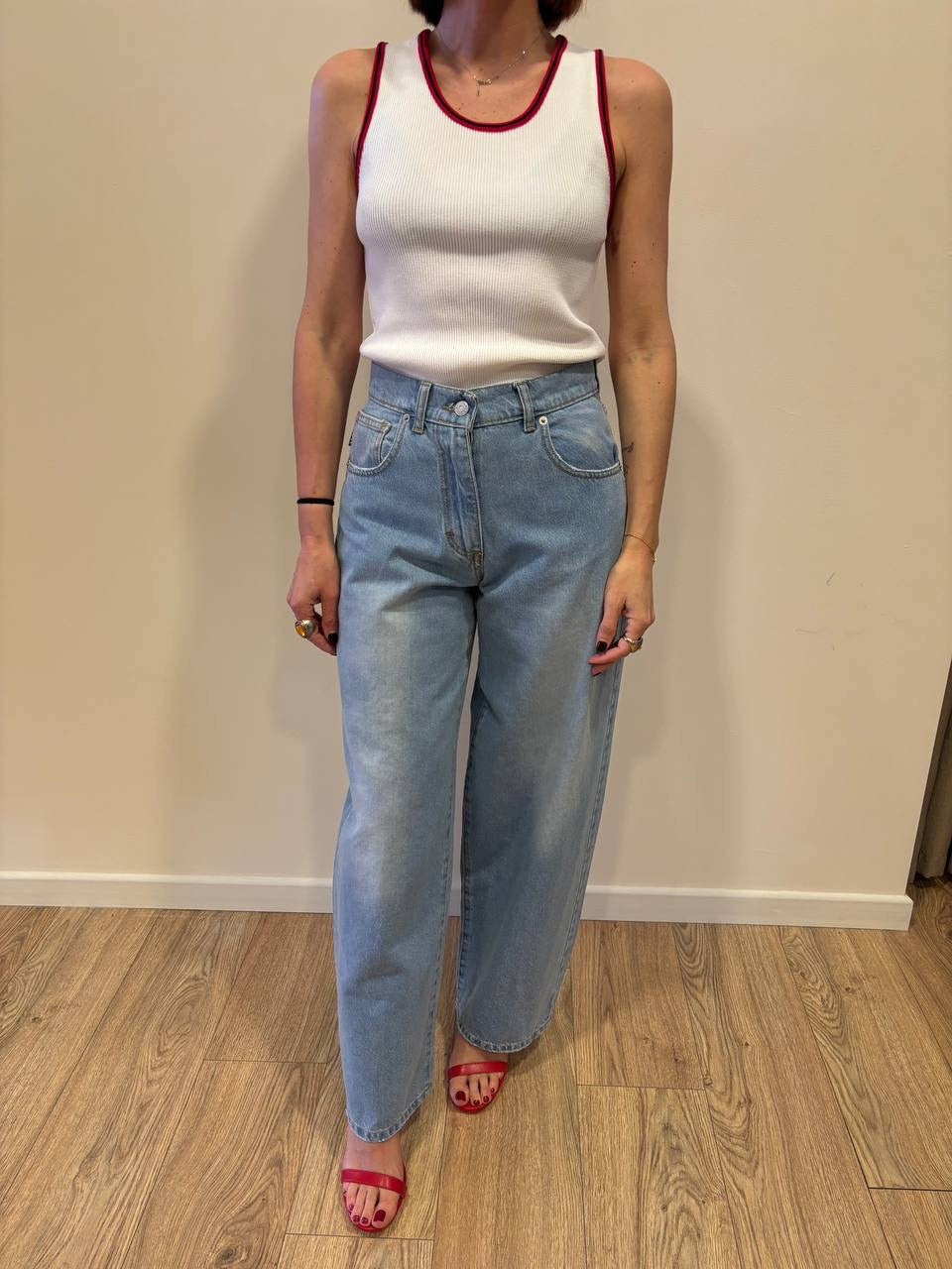 HAVEONE - Canotta a costine con profilo a contrasto - più colori