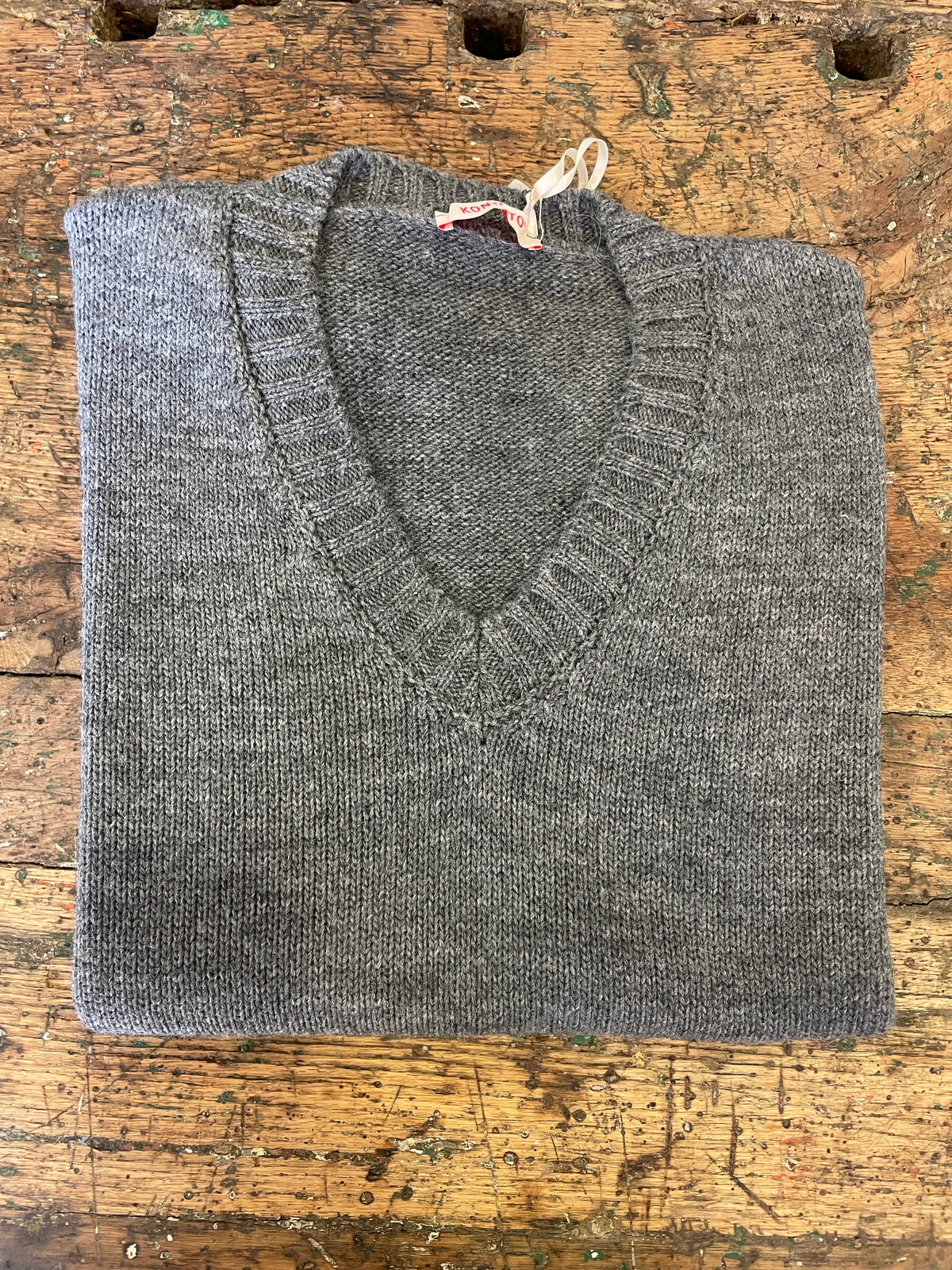 KONTATTO - Gilet in maglia trasversale con scollo a V - più colori