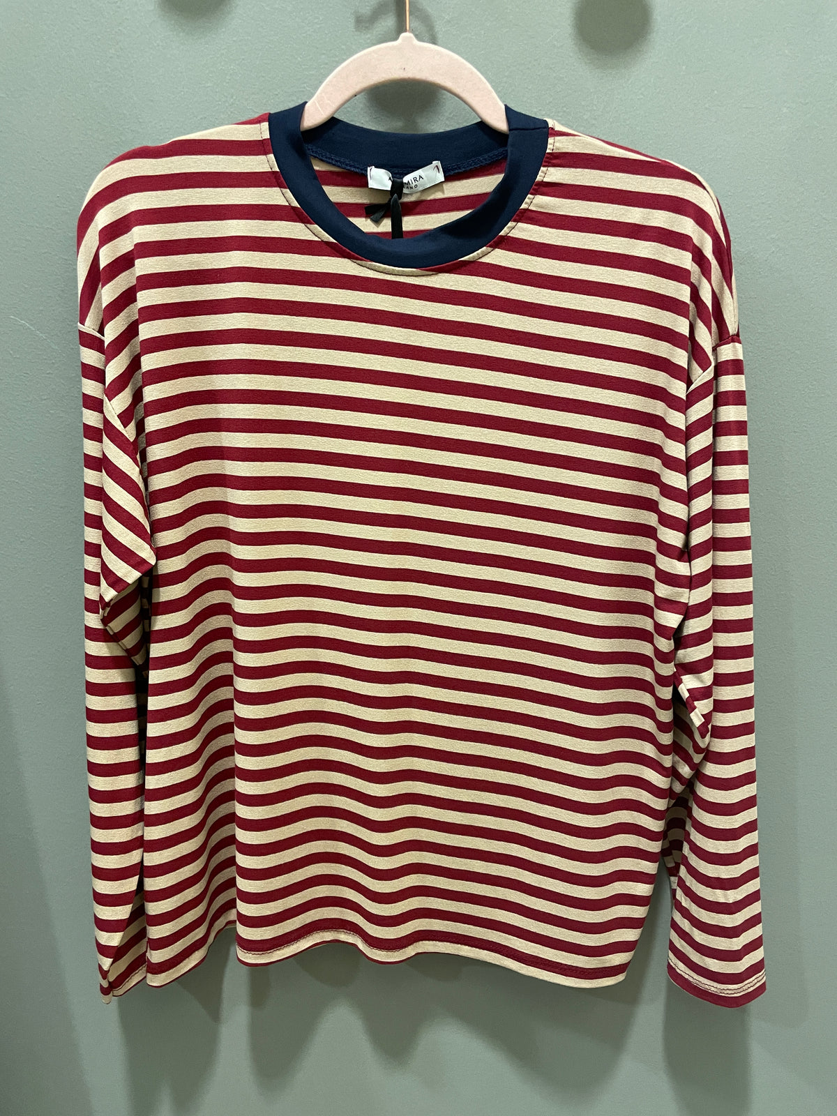 Maglia in viscosa a righe a contrasto - più colori