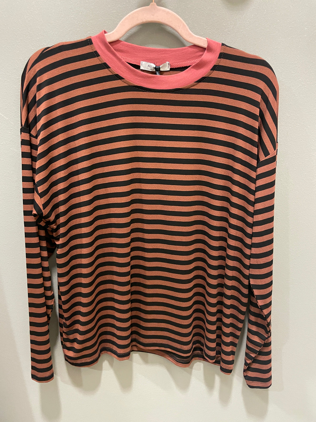 Maglia in viscosa a righe a contrasto - più colori