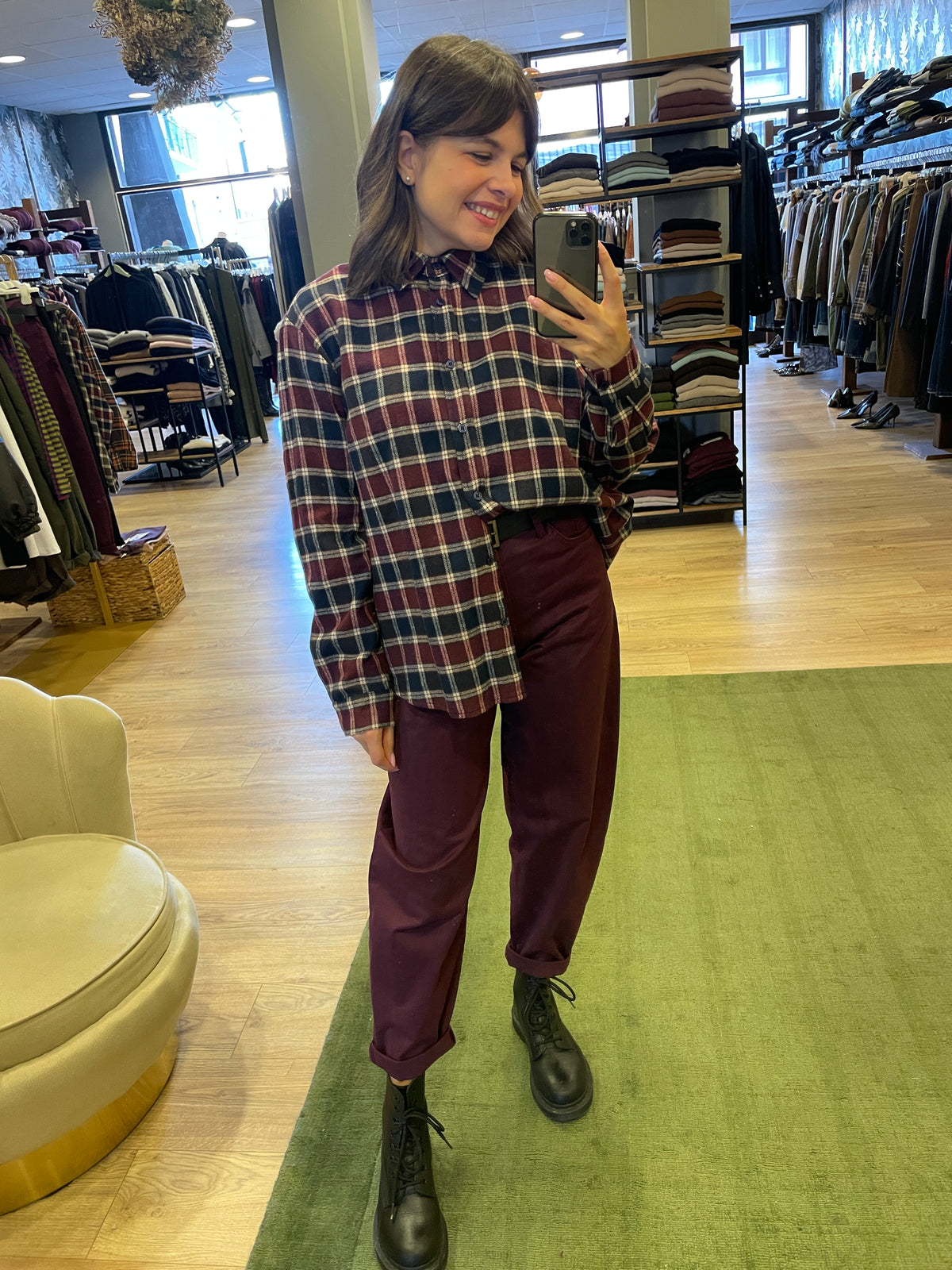 SUSY MIX - Pantalone baloon fit in cotone color bordeaux