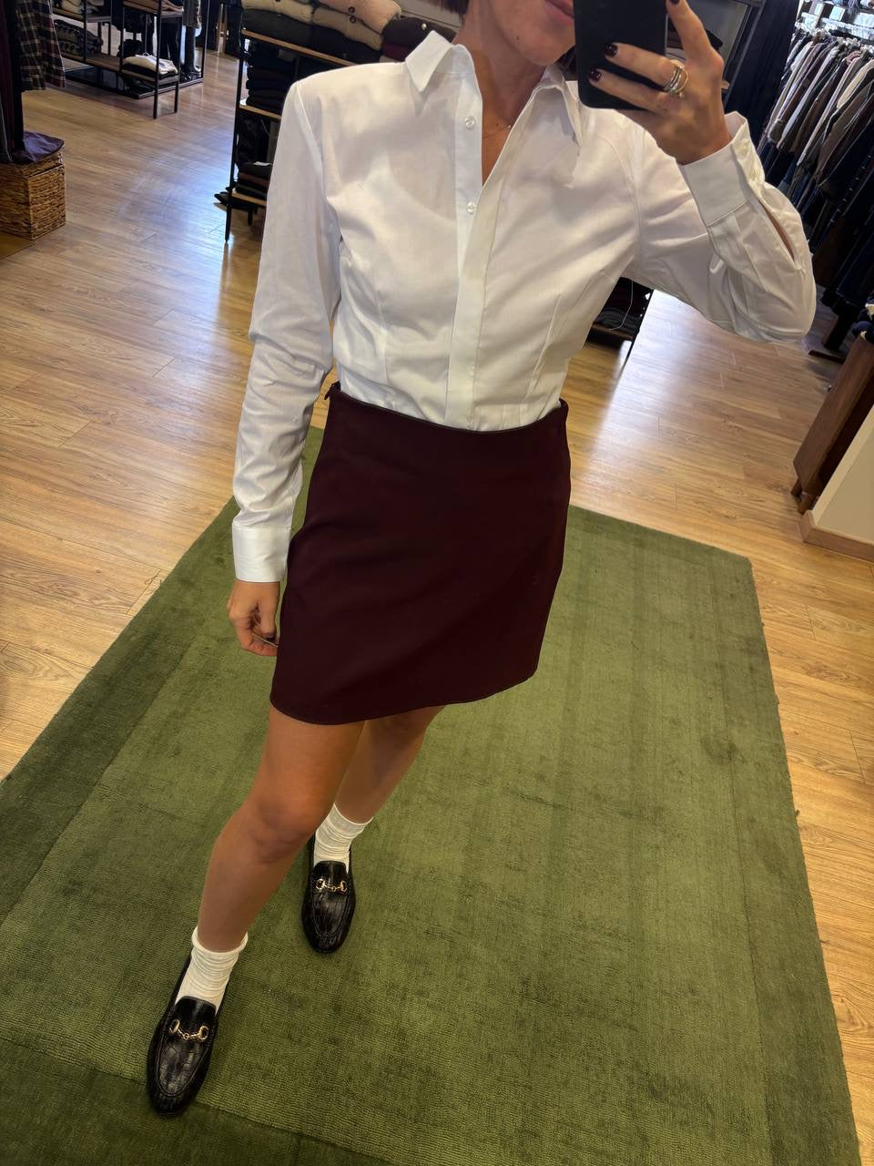 HAVEONE - Camicia in popeline di cotone bianca slim fit