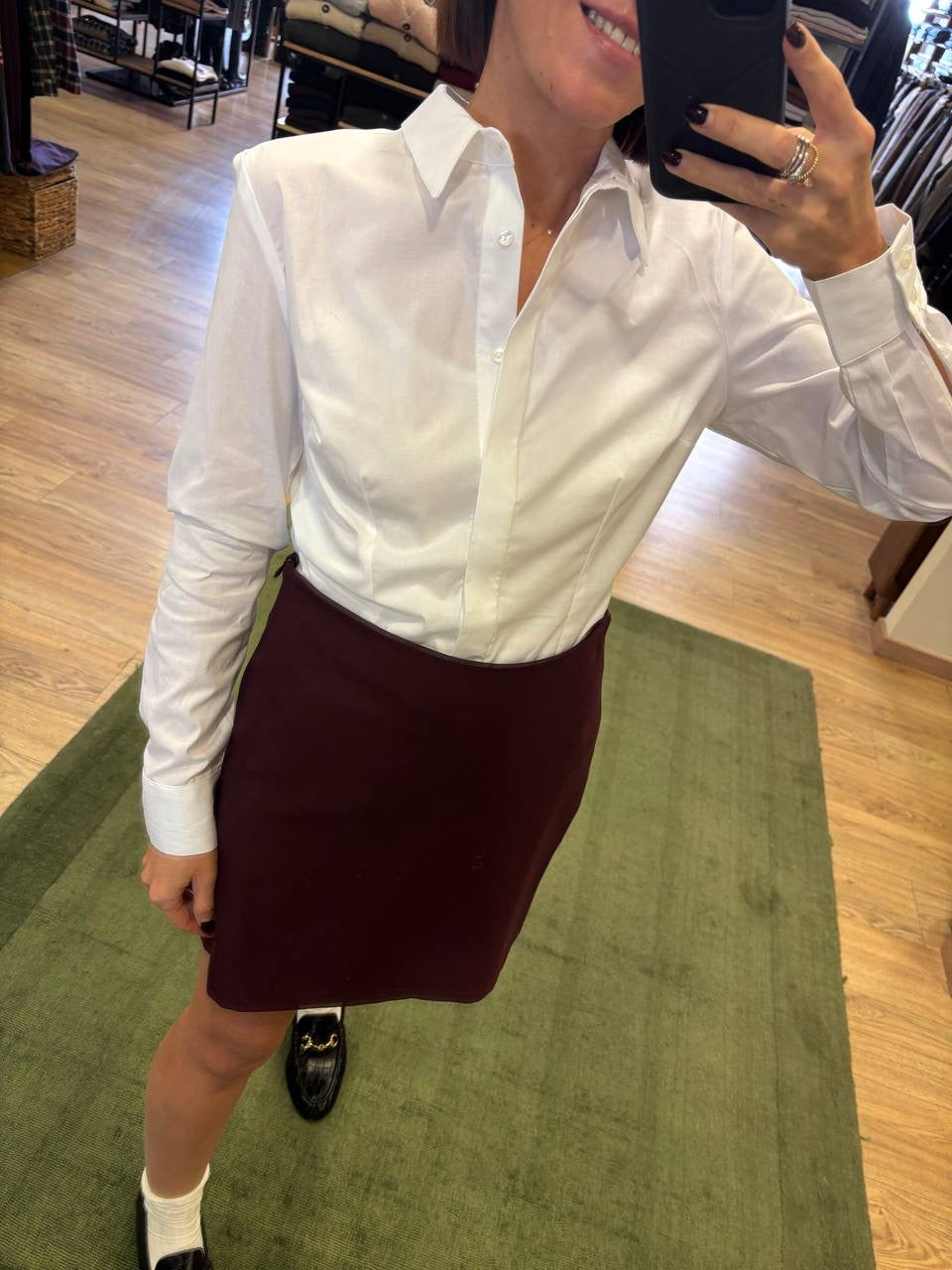 HAVEONE - Camicia in popeline di cotone bianca slim fit