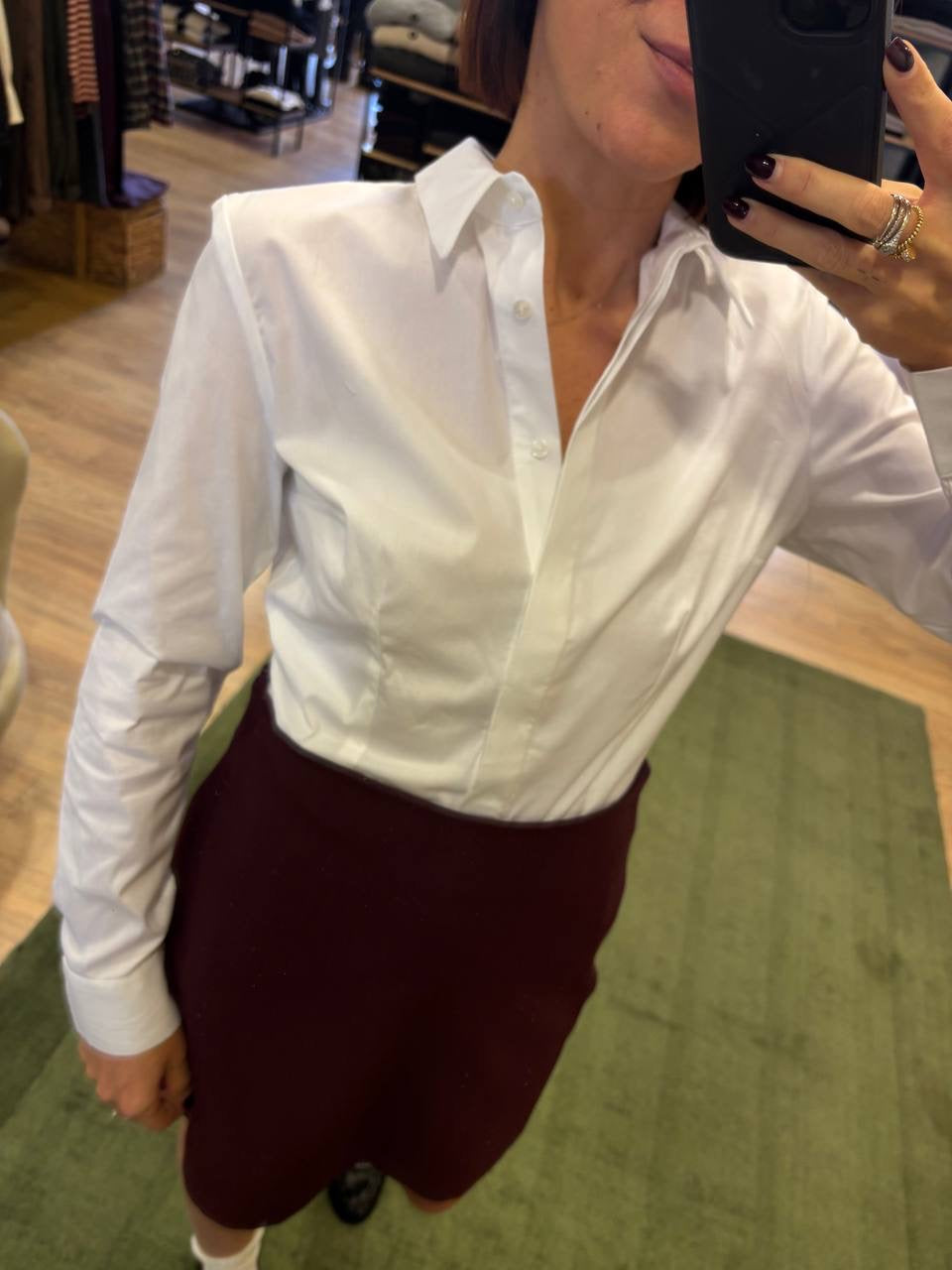 HAVEONE - Camicia in popeline di cotone bianca slim fit